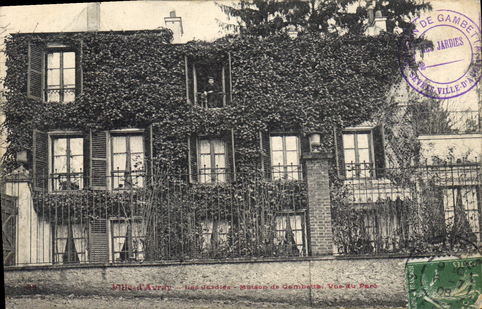 CPA Ville D'Avray Maison De Cambetta les jardies vue du parc