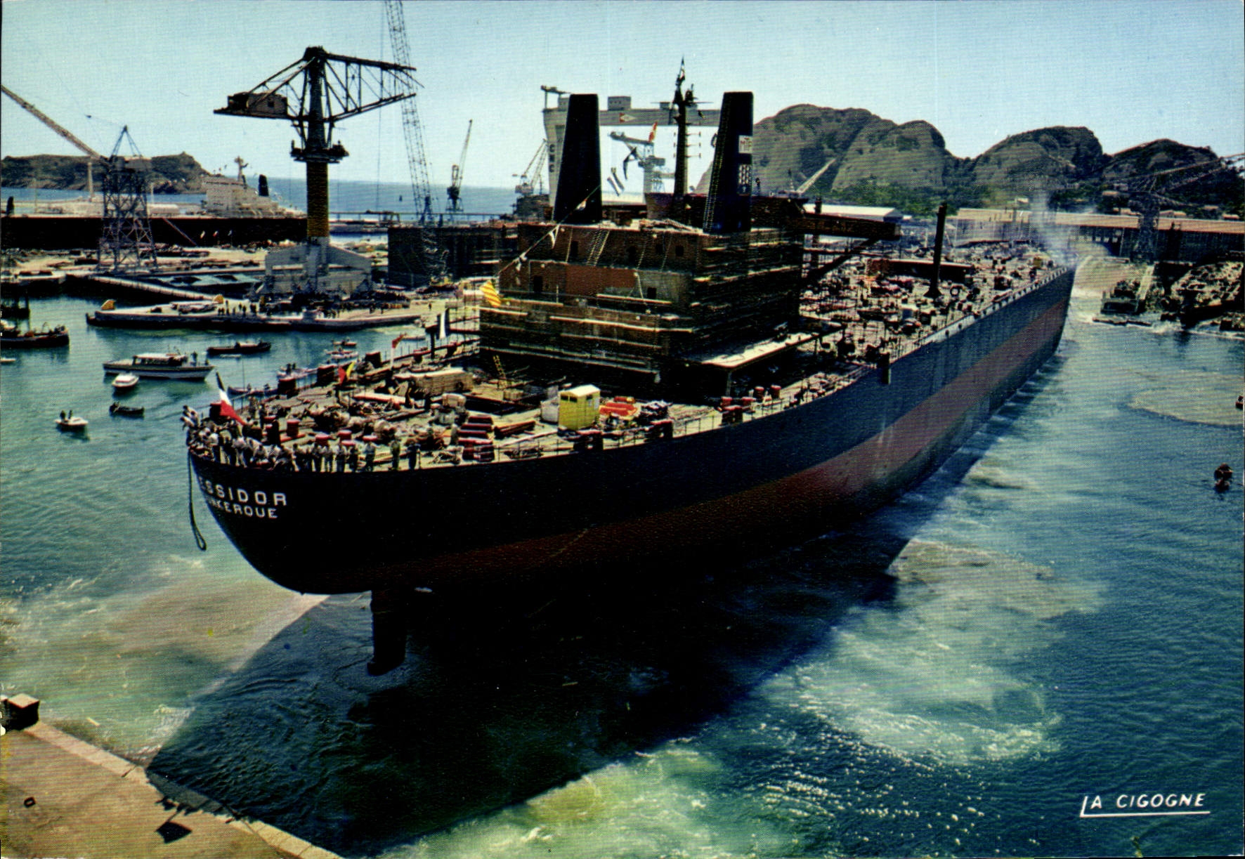 CPSM La Ciotat Lancement D'Un Bateau essidor