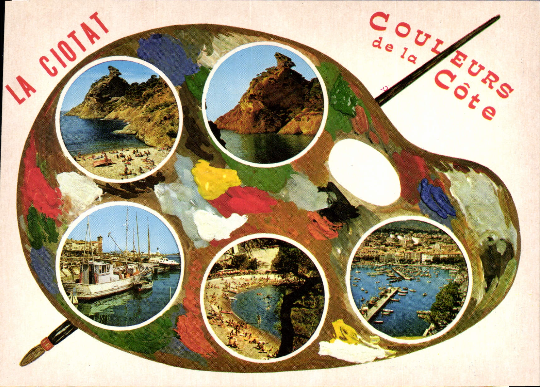 CPSM La Ciotat Calanque De Figuerolle Vieux Port plage du Mugel