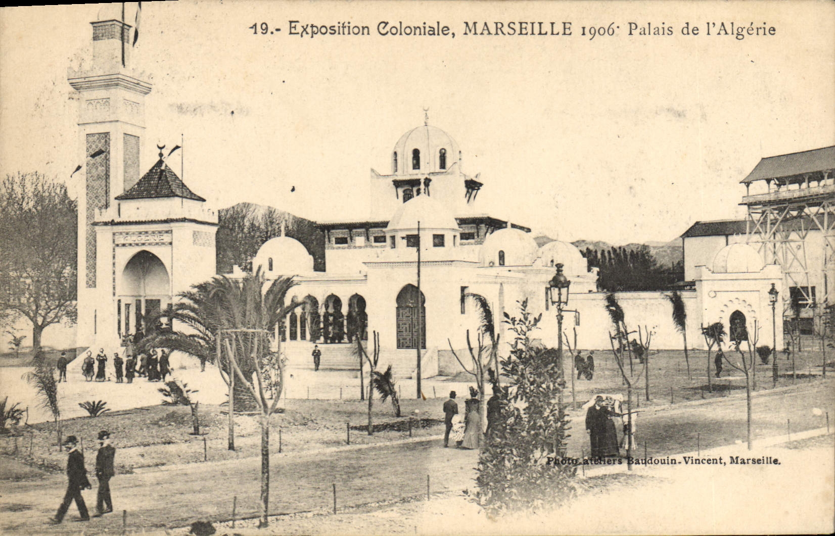 CPA Marseille Palais De I'Algerie exposition Coloniale 1906
