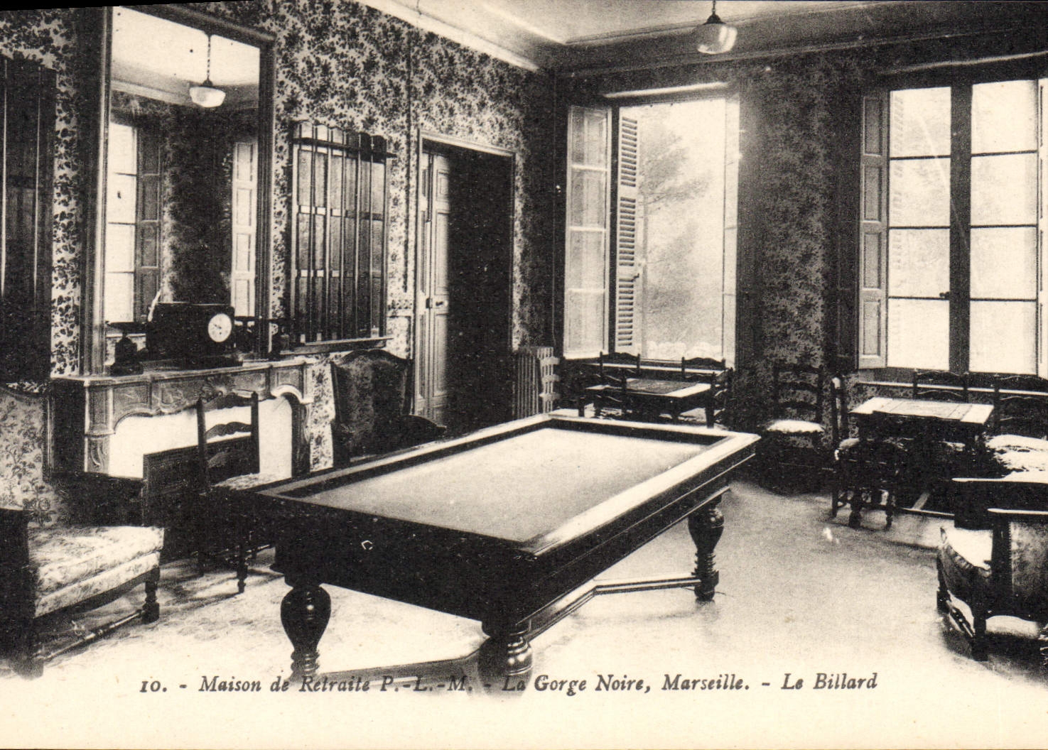 CPA Maison De Retraite PLM La Gorge Noire Marseille Le Billard