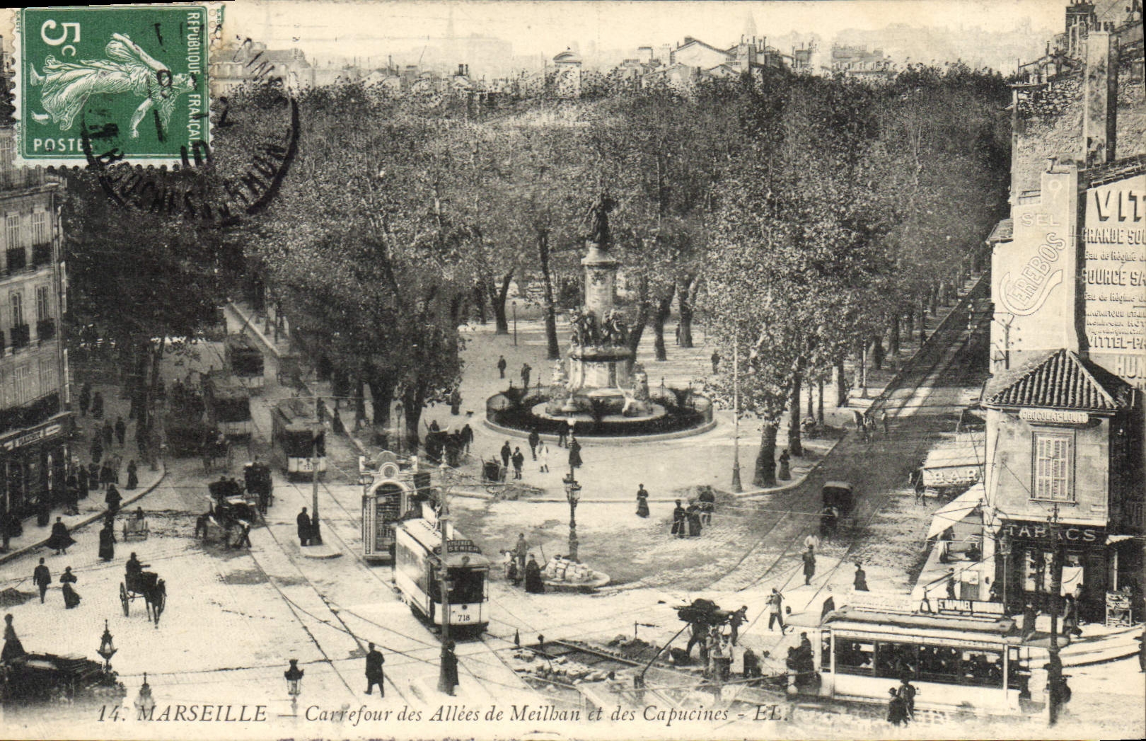 CPA Marseillais Carefour Des Allees De Meilhan Et Des Capucines