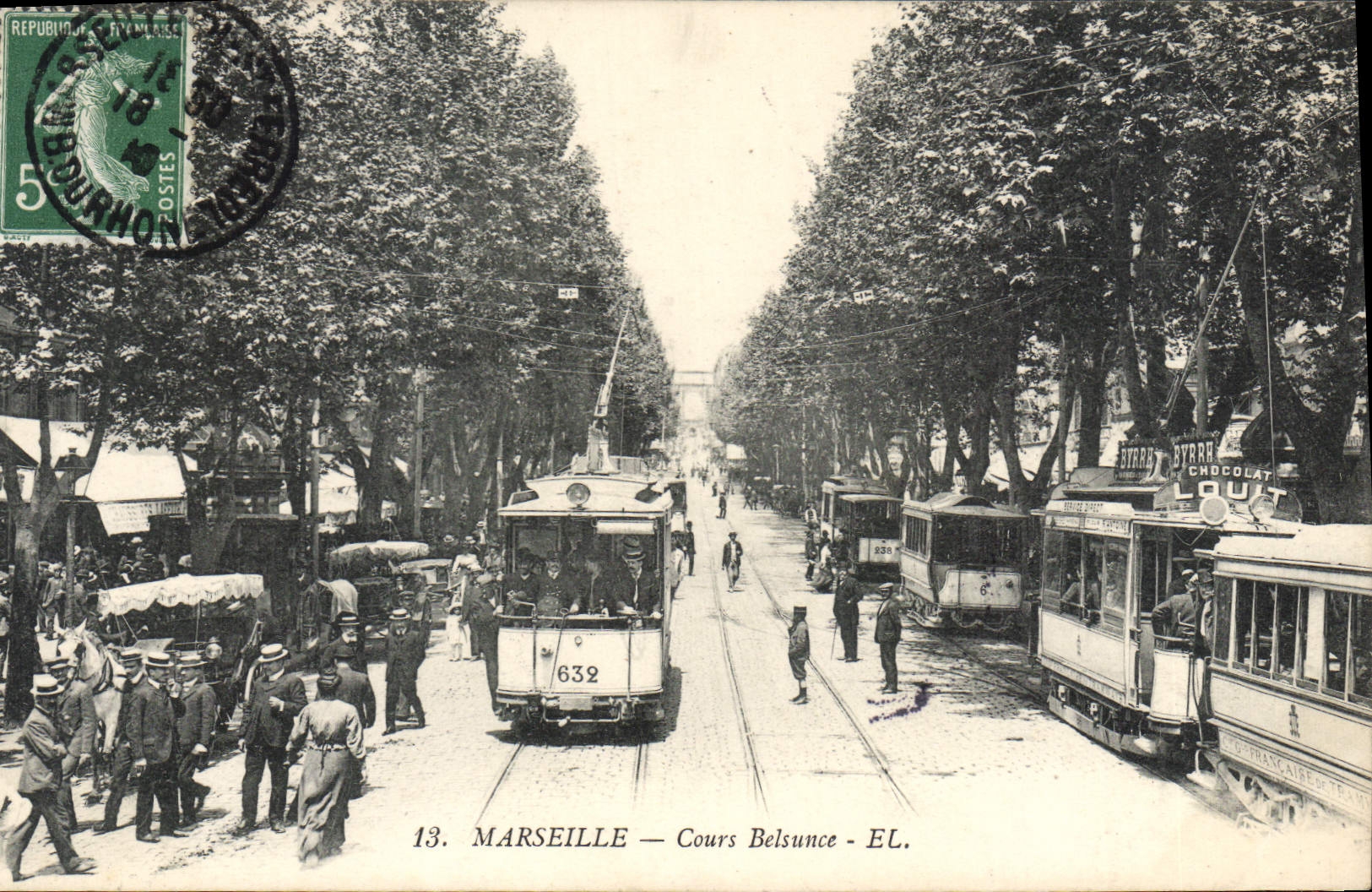 CPA Marseillais Cours Belsunce tramway