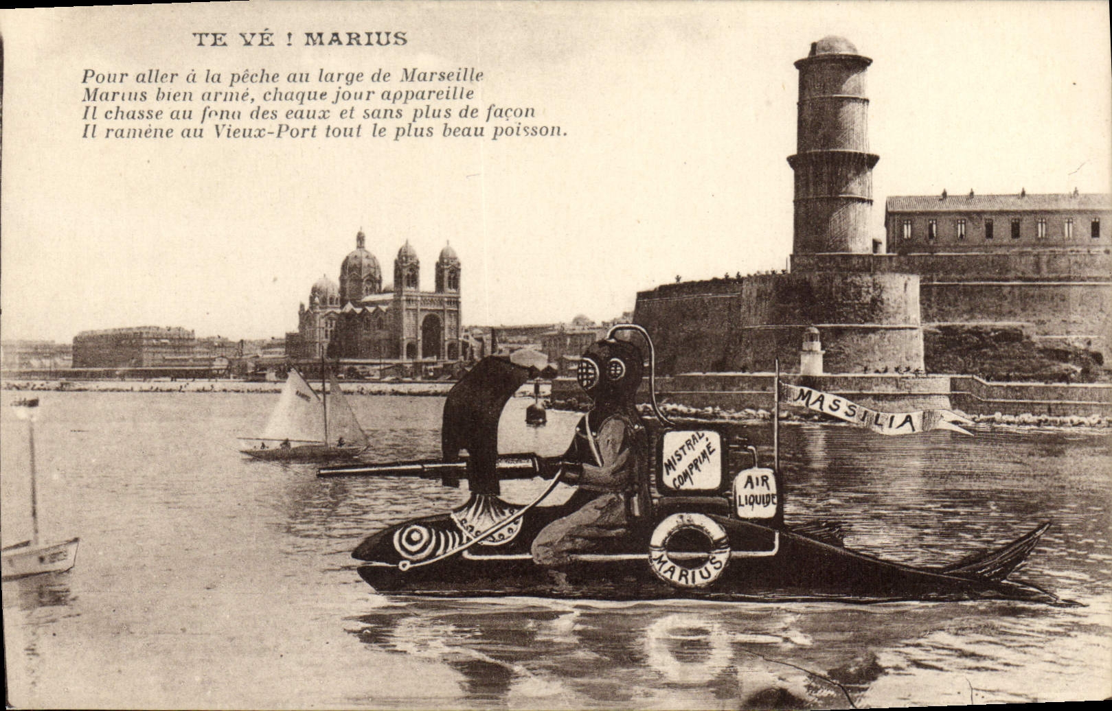 CPA Marius Pour Aller A La Peche Au Large De Marseille