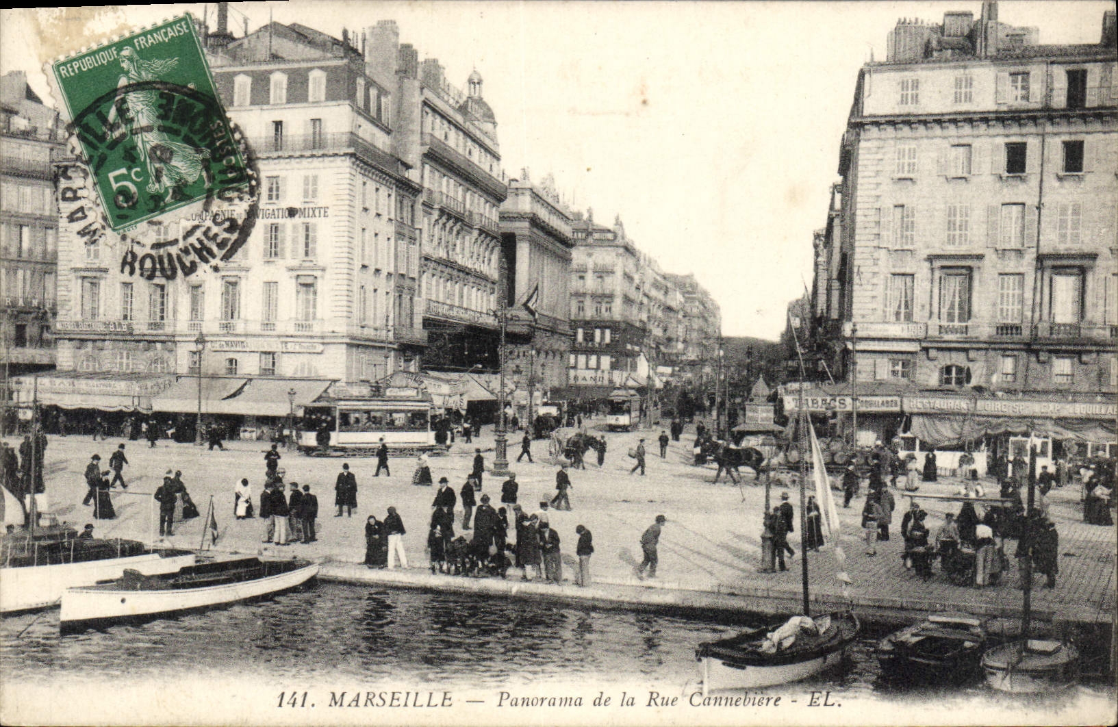 CPA Marseille Panorama De la Rue Cannebiere