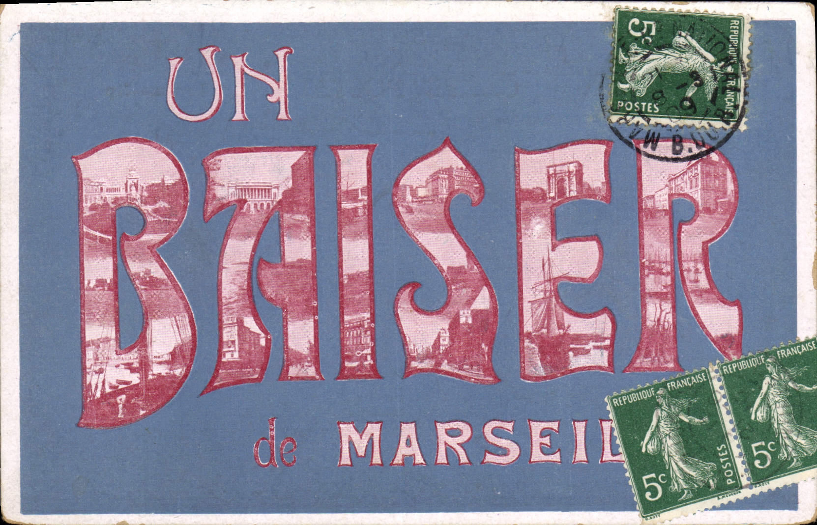 CPA Un Baiser Marseille