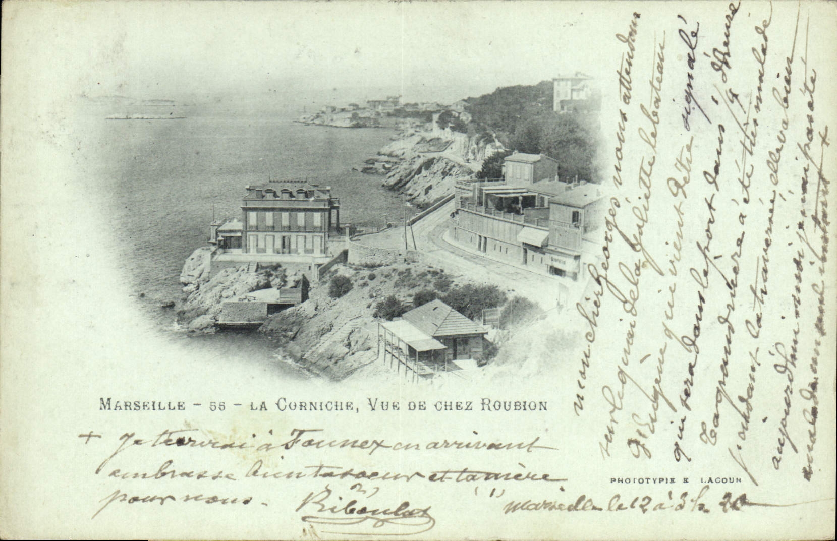 CPA Marseille La Corniche Vue De Chez Roubion