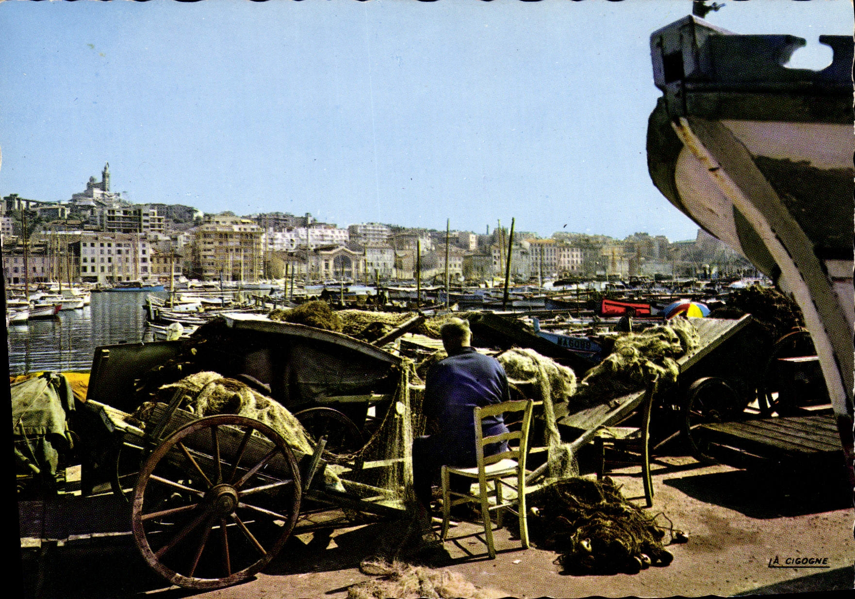 CPSM Marseille Sur Le Quai Du Port Le Pecheur