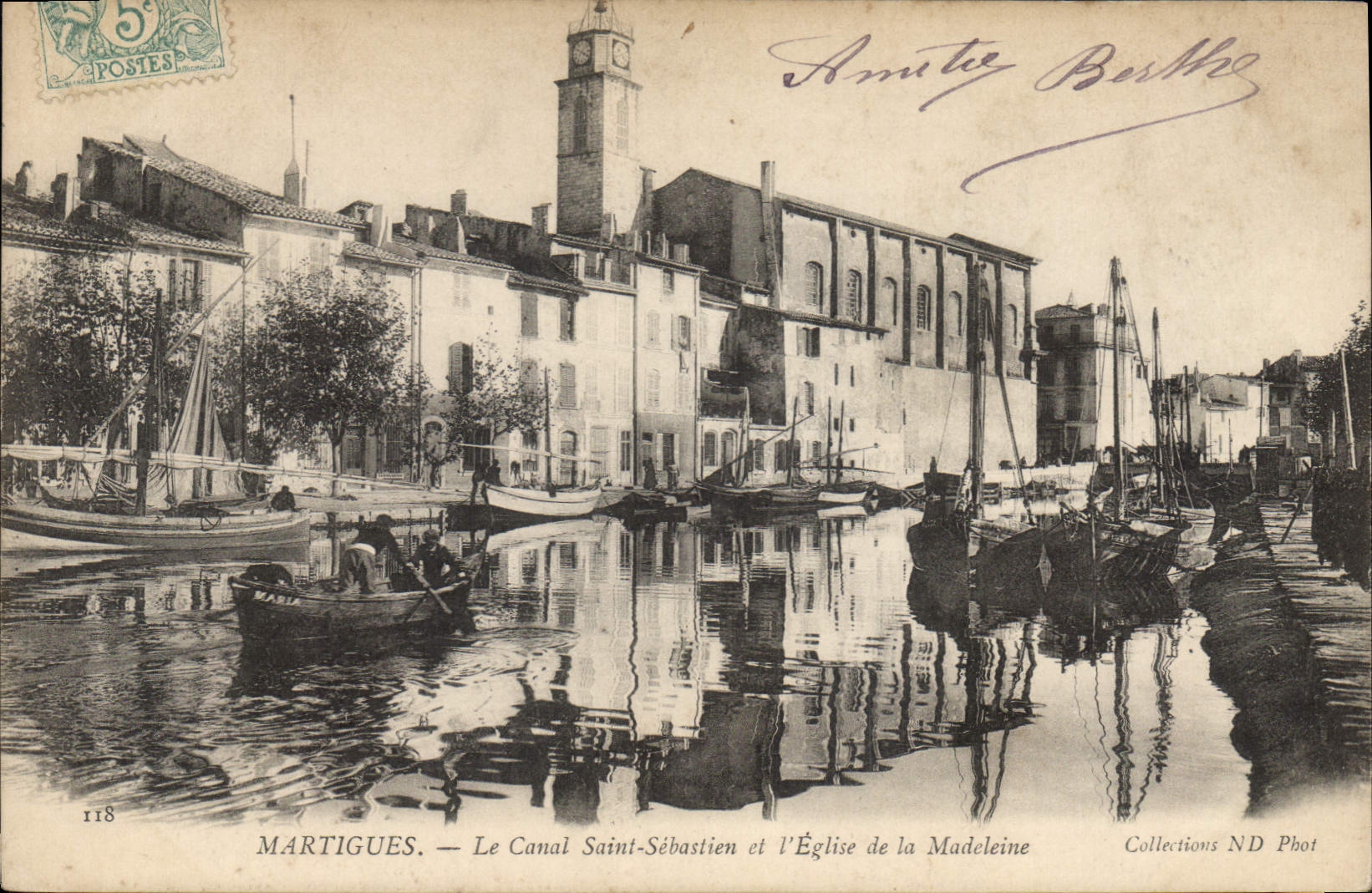 CPA Martigues Le Canal Saint Sebastien Et I'Eglise De La Madeleine
