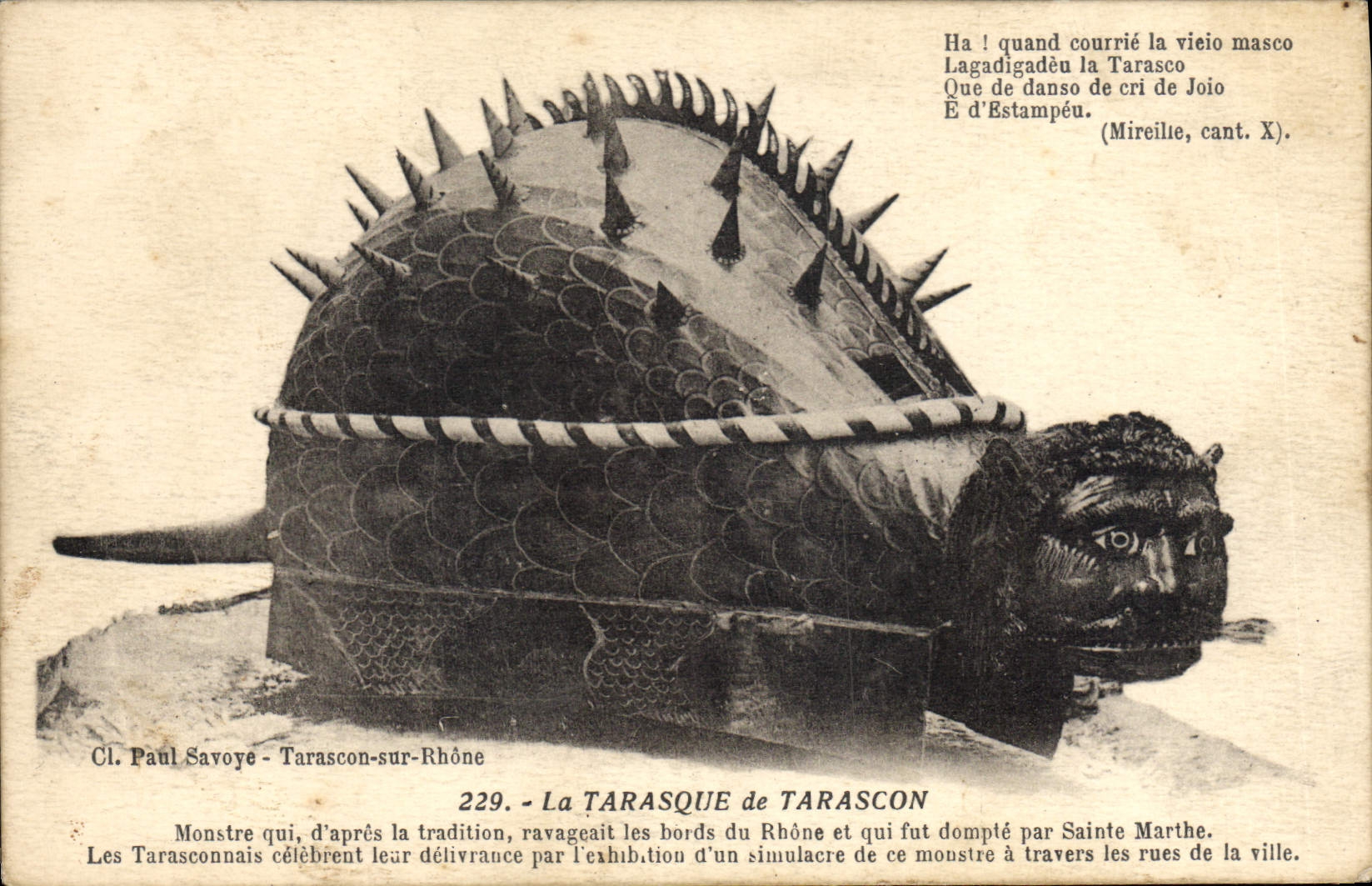CPA Tarascon La Tarasque Monstre Qui ravageait les bords du Rhône