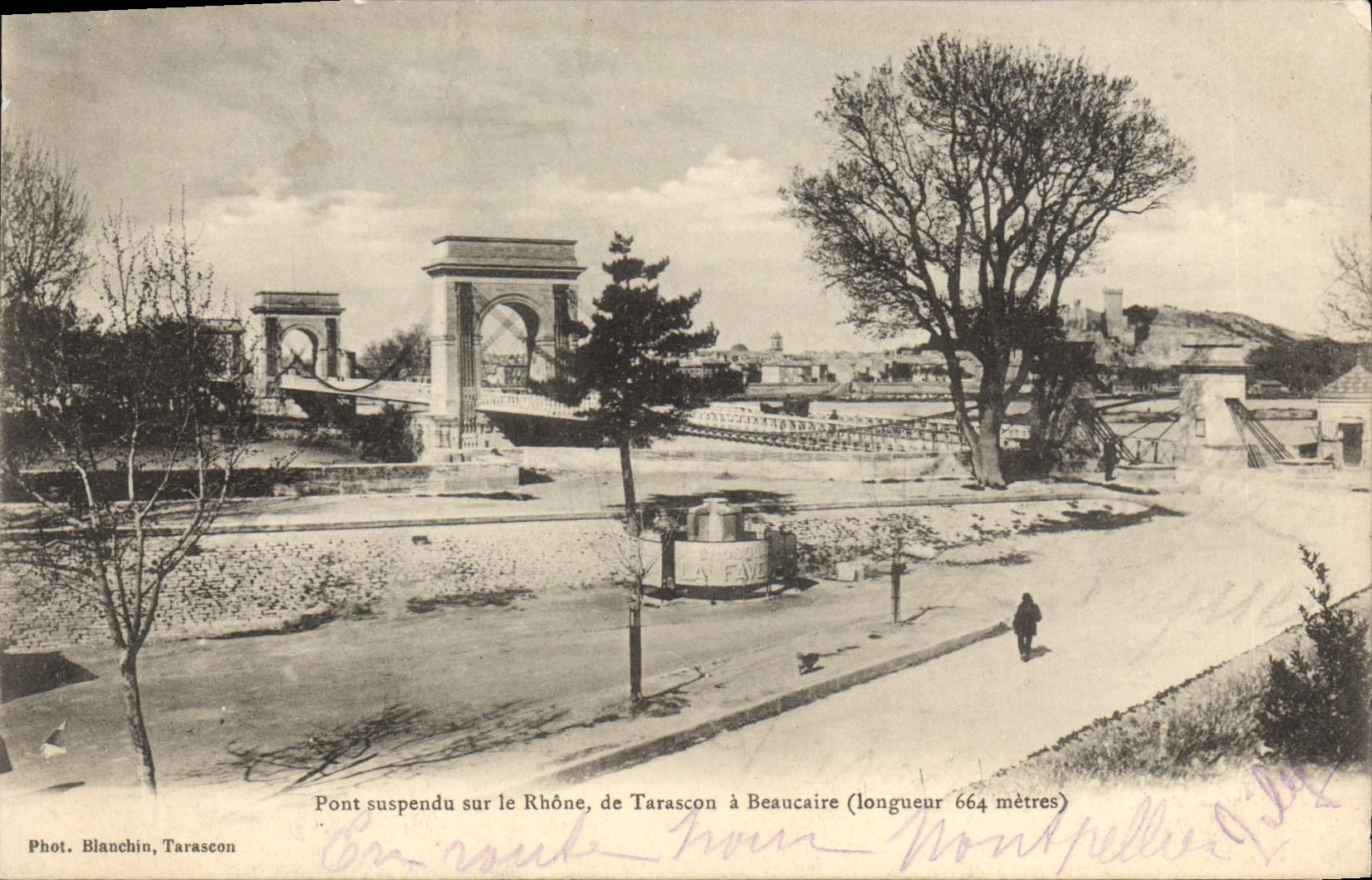 CPA Tarascon A Beaucaire Pont Suspendu Sur Le Rhone