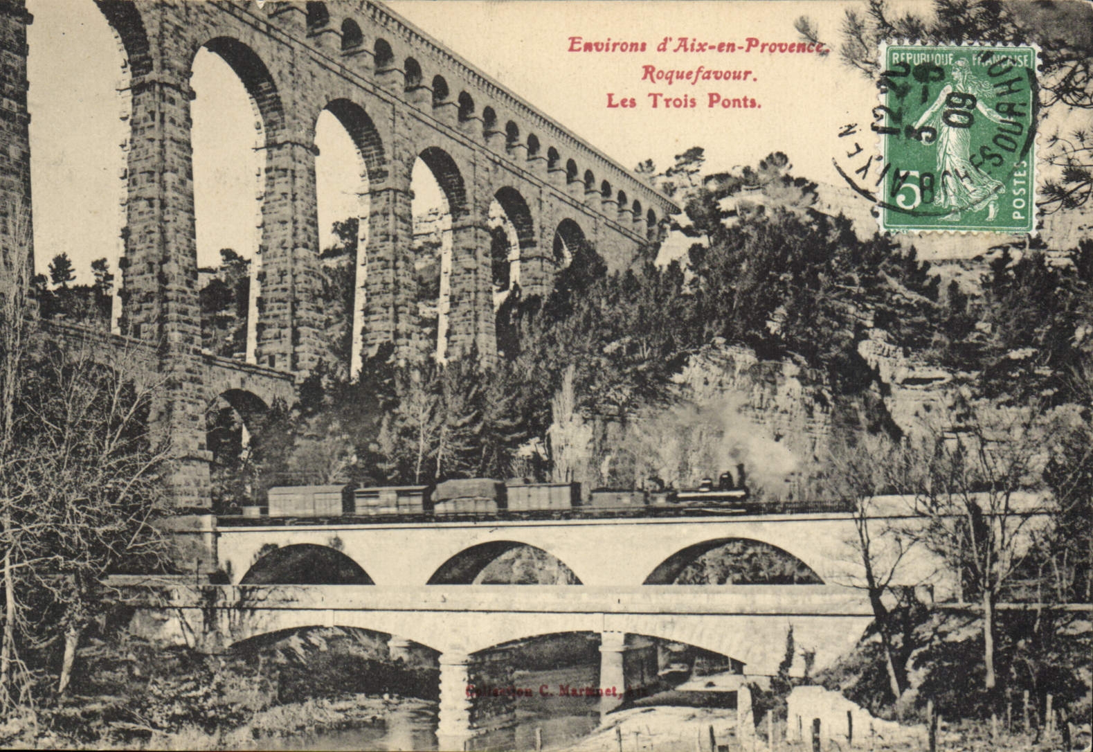 CPA Aix En Provence Roquefavour Les Trois Ponts