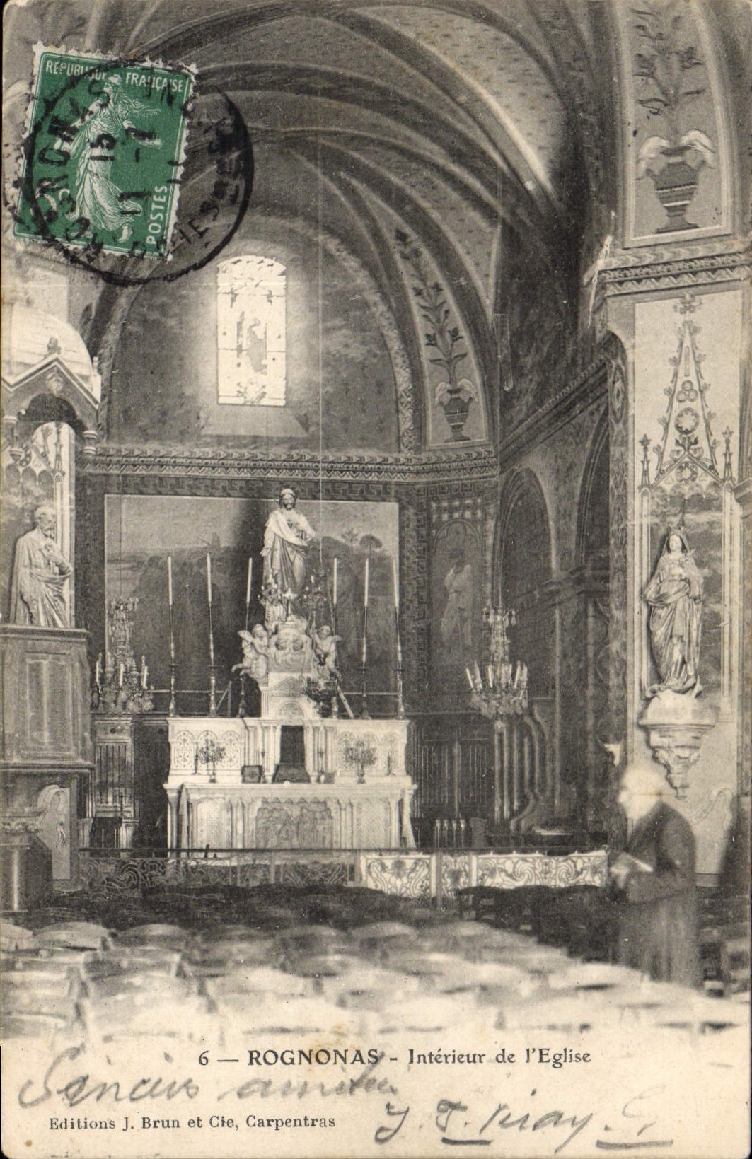 CPA Rognonas Interieur De I'Eglise