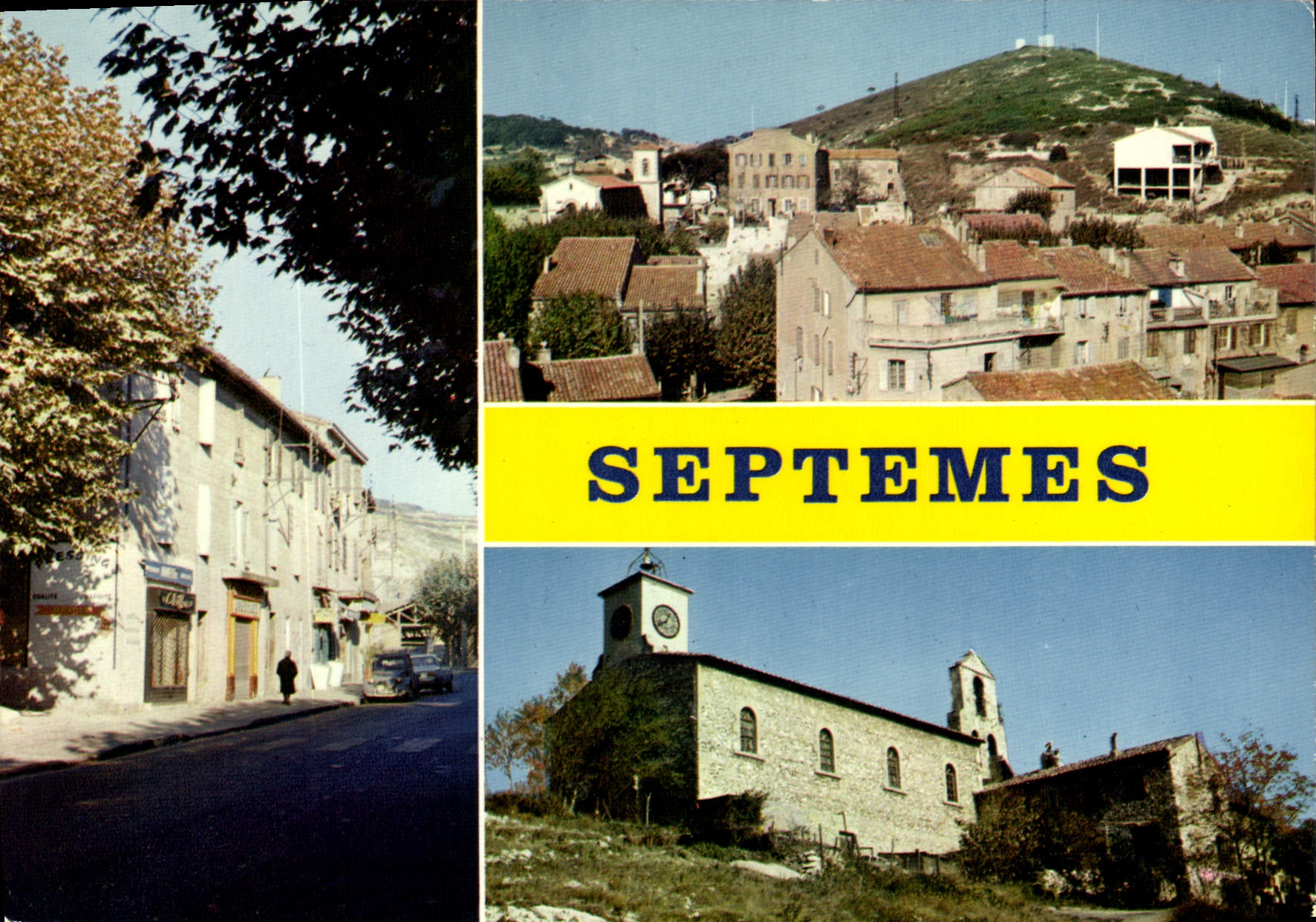 CPSM Septemes Les Vallons Rue Principale Vue Generale L'Eglise