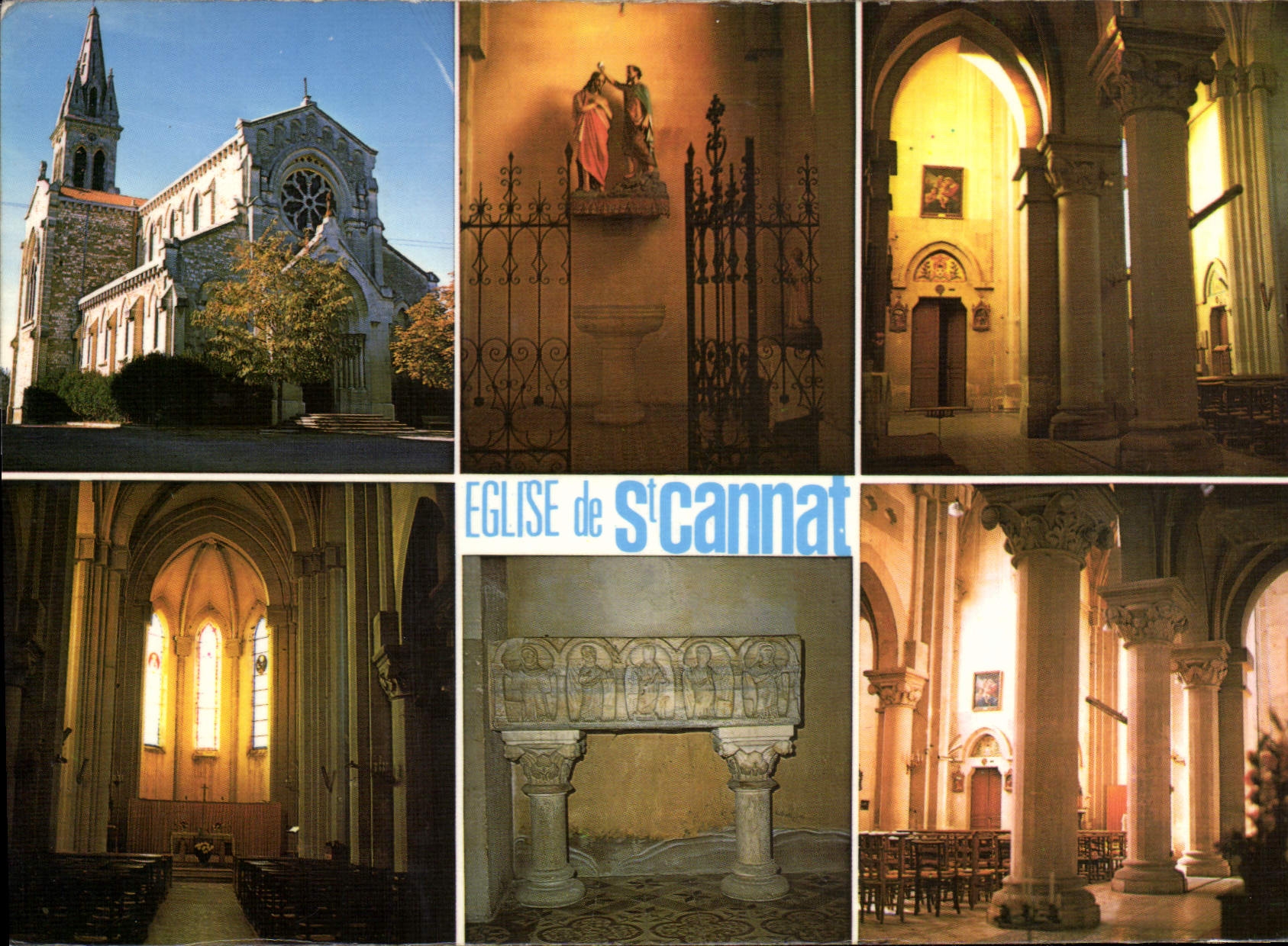 CPSM St Cannat En Provence L'Eglise Interieur Et Exterieur