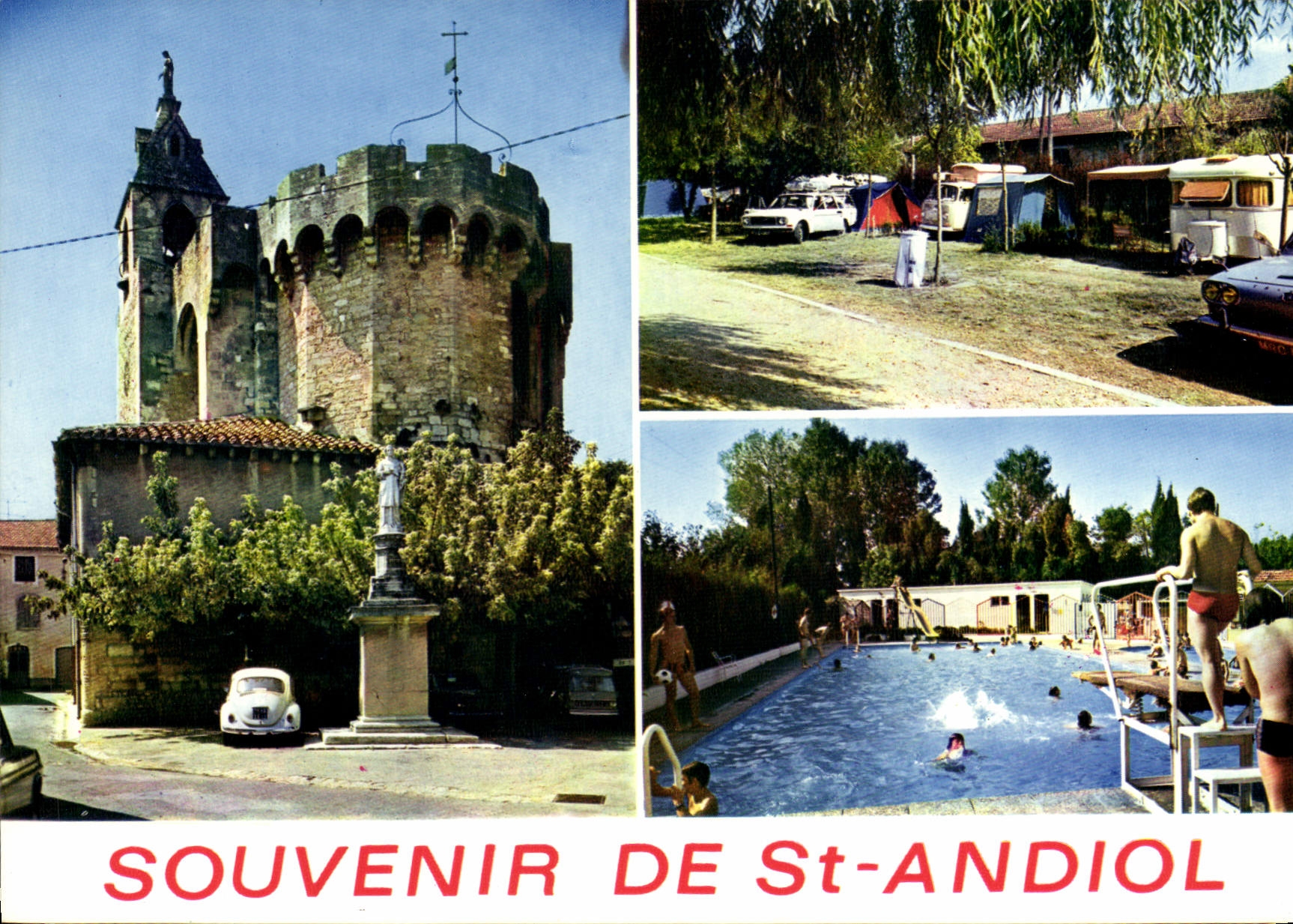 CPSM Saint Andiol L'Eglise Le Camping piscine