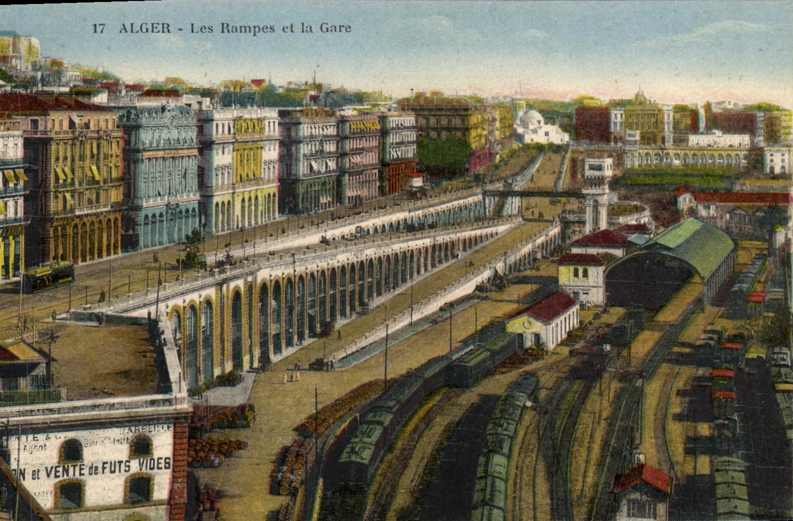 CPA Alger Les Rampes Et La Gare