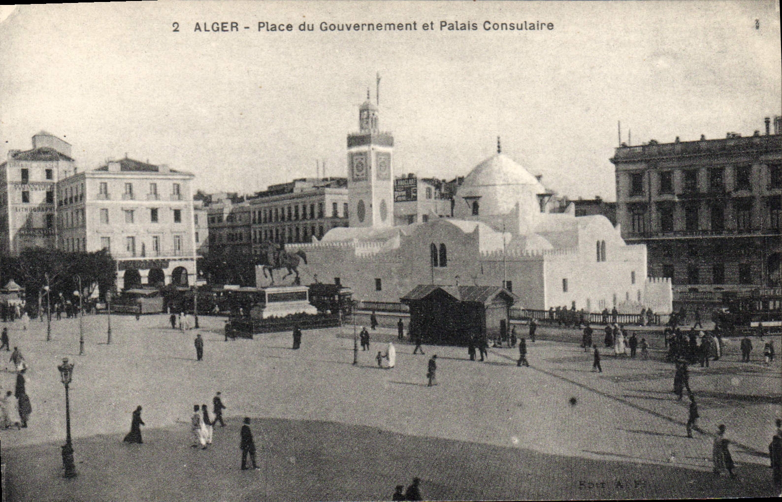 CPA Alger Place Du Governement Et Palais Consulaire