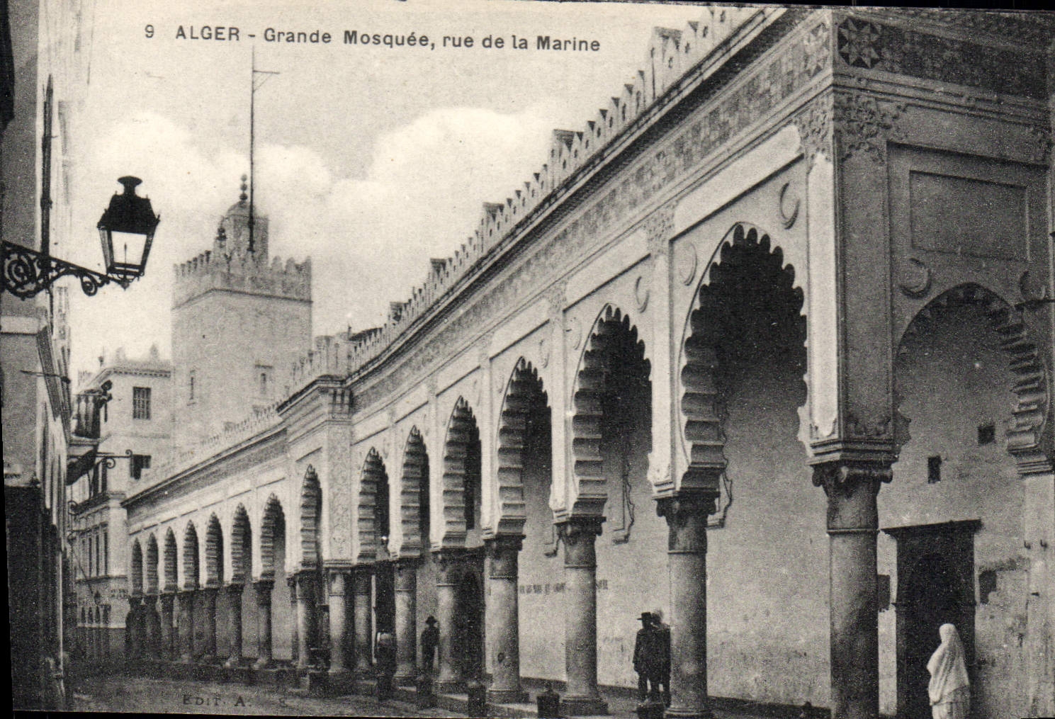 CPA Alger Grande Mosquee Rue De La Marine