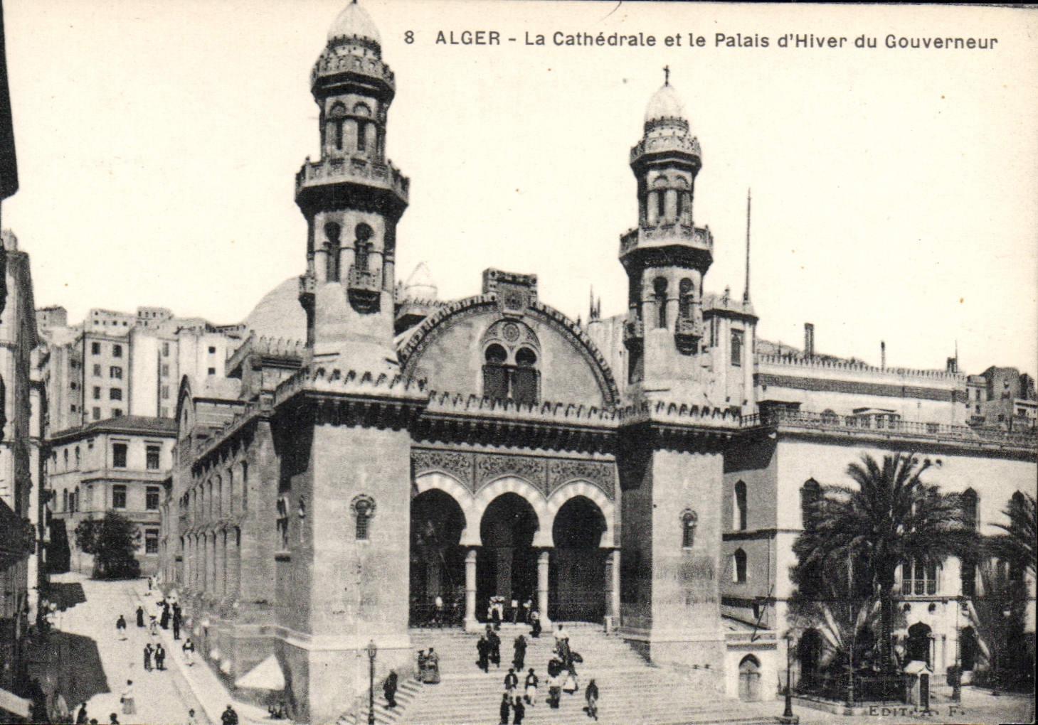 CPA Alger La Cathédrale Et Le Palais D'Hiver Du Gouverneur