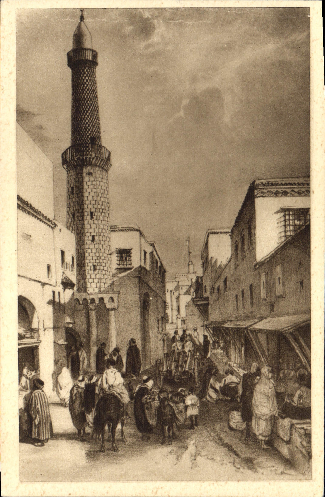CPA La Rue Bab Azoun La Mosquee Mezzo Morto 1685 fit mettre P Le vacher à la bouche de la Consulaire