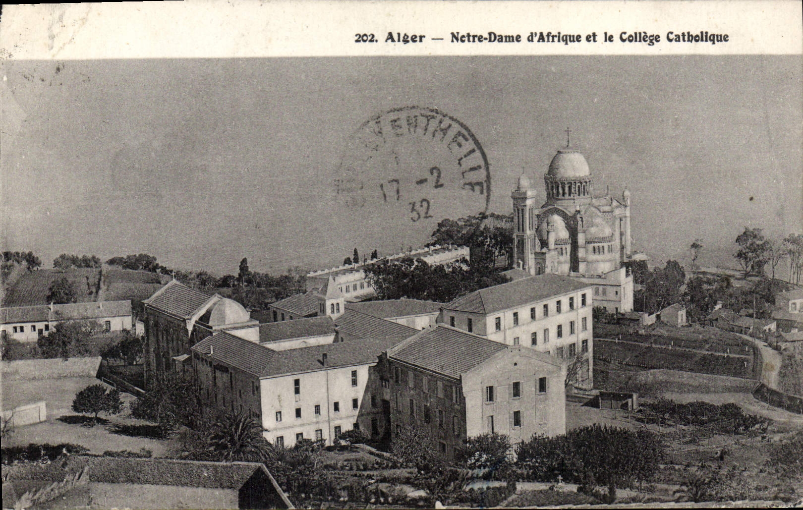 CPA Alger Notre Dame D'Afrique Et Le College Catholique