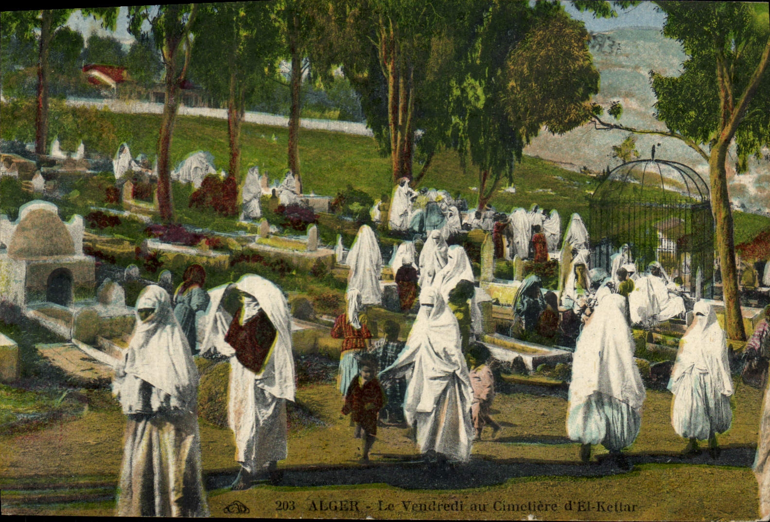CPA Alger Le Vendredi Au Cimetiere d'El-Kettar