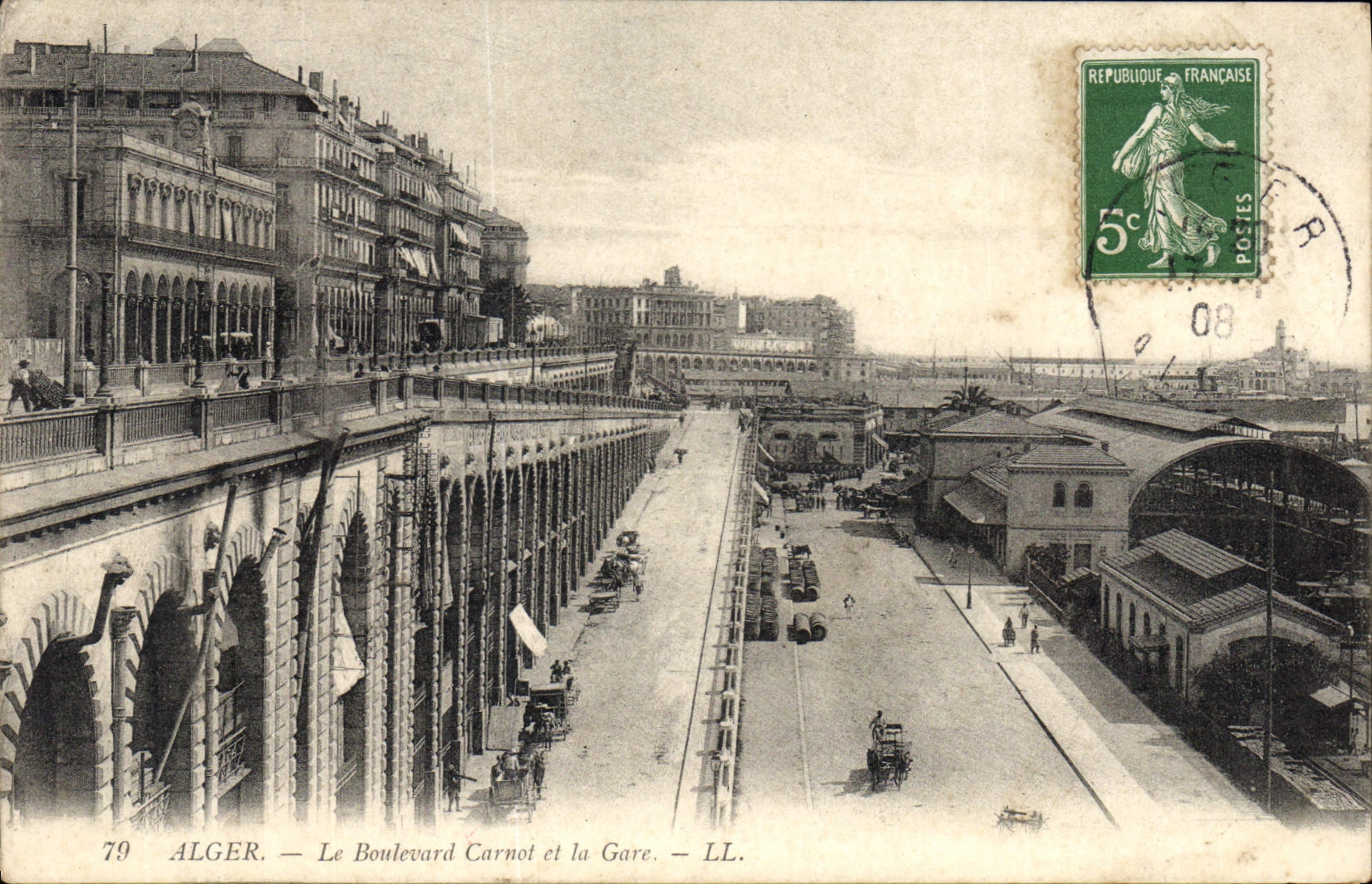 CPA Alger Le Boulevard Carnot Et La Gare
