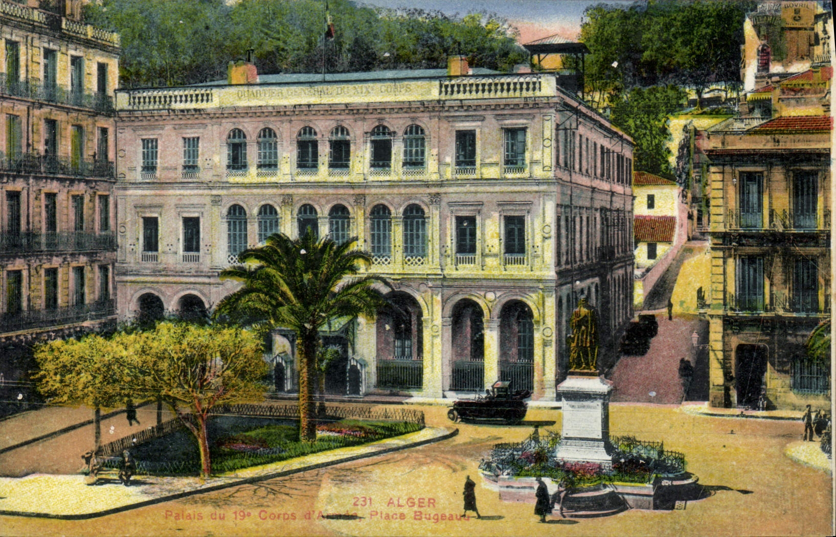 CPA Alger Palais du 19ème corps d'armée place Bugeaud