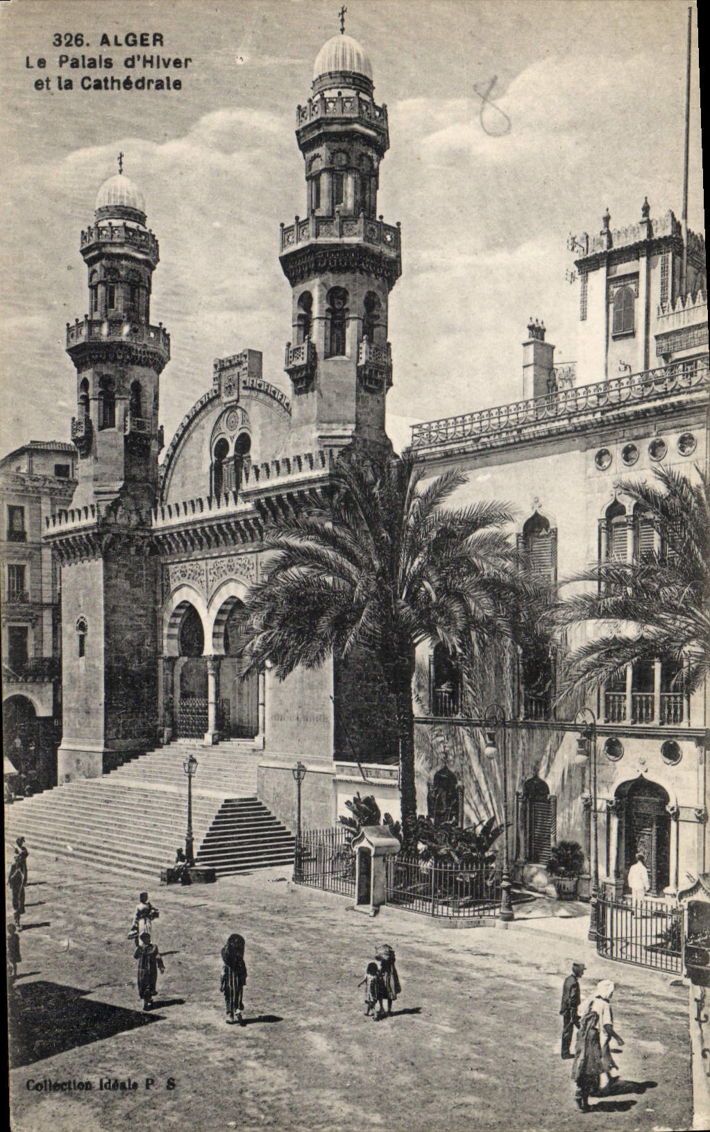 CPA Alger Le Palais D'Hiver Et La Cathedrale