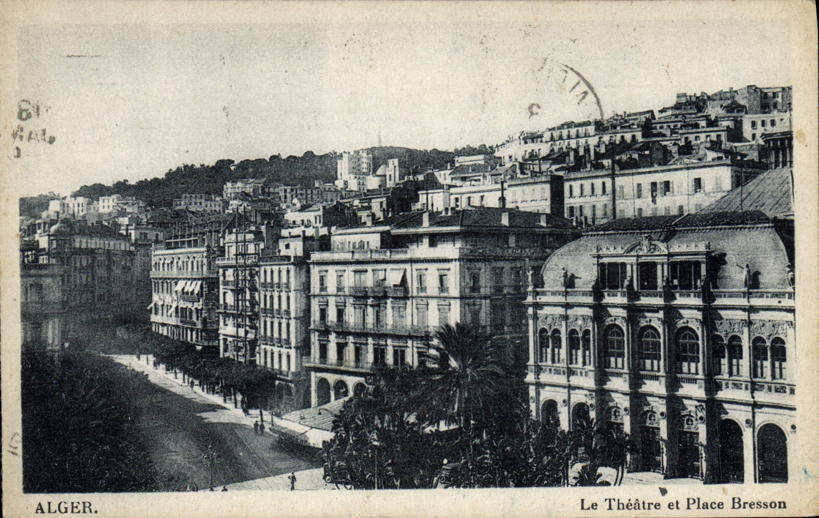 CPA Alger Le Theatre Et Place Bresson