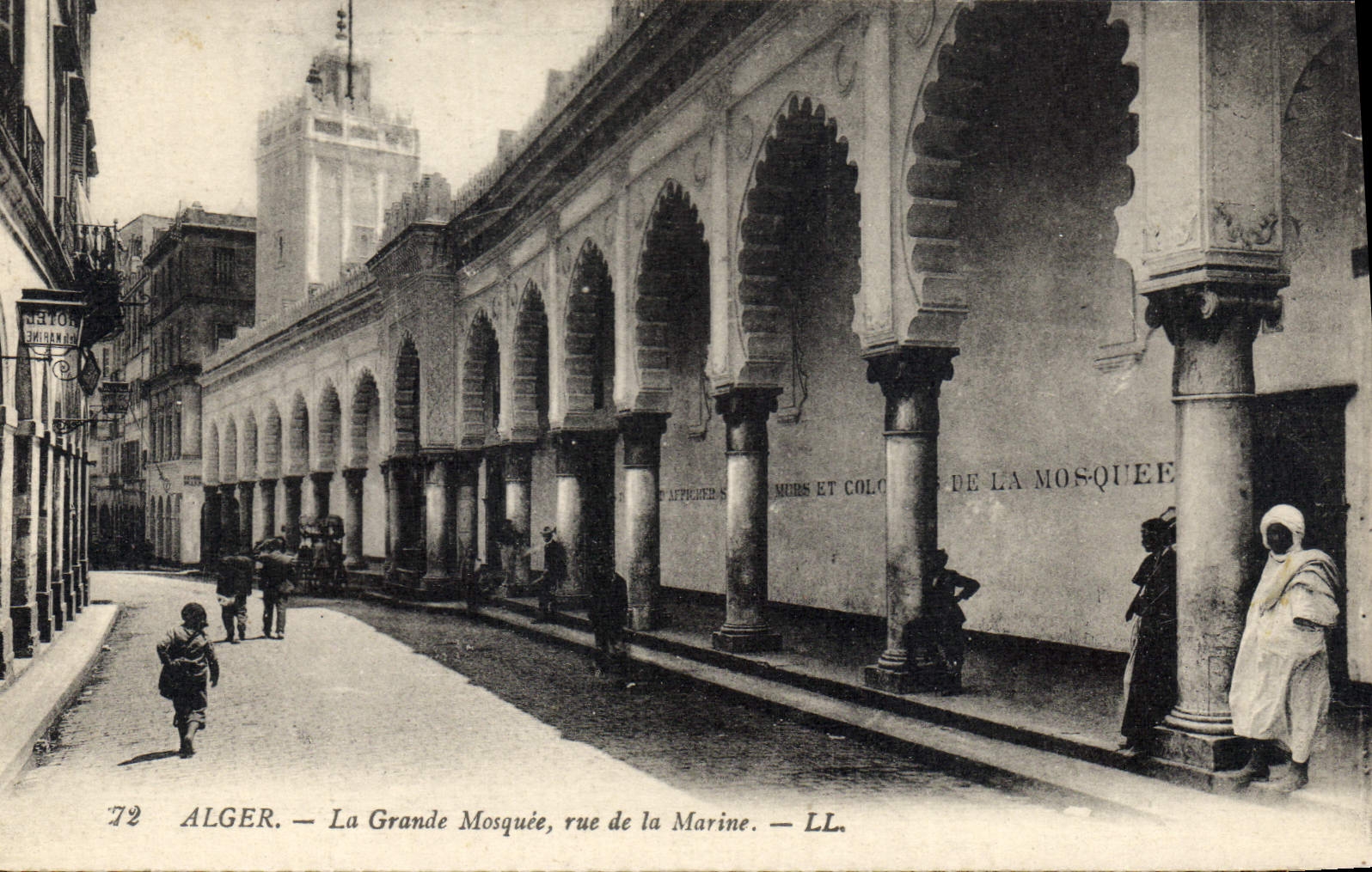 CPA Alger Le Grande Mosquee Rue De La Marine