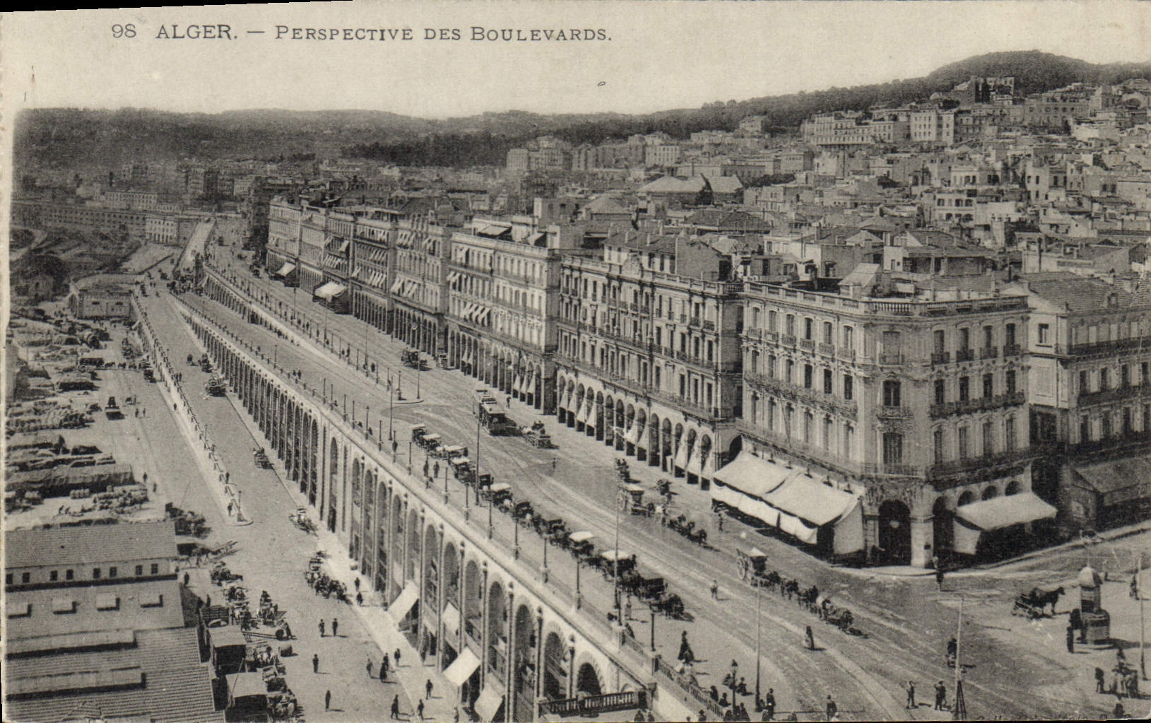 CPA Alger Perspective Des Boulevards