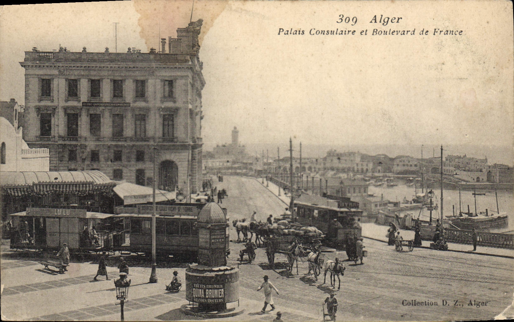 CPA Alger Palais Consulaire Et Boulevard De France