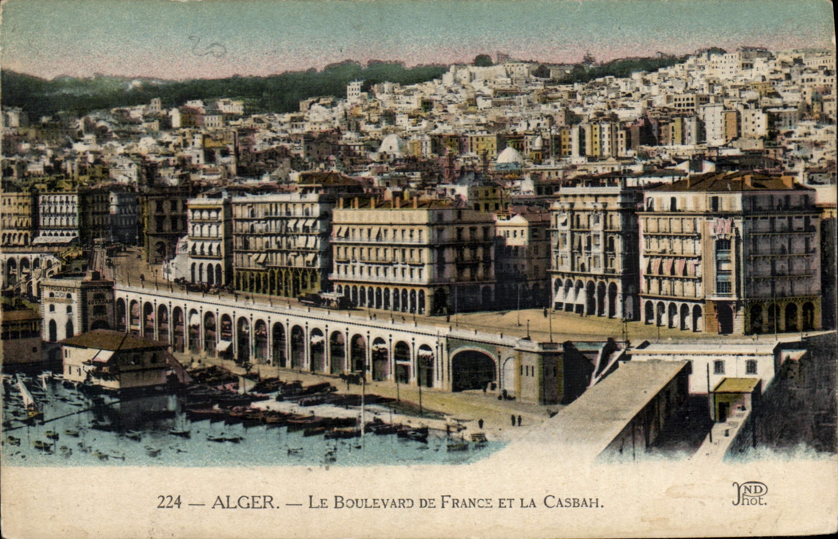 CPA Alger Le Boulevard De France Et La Casbah