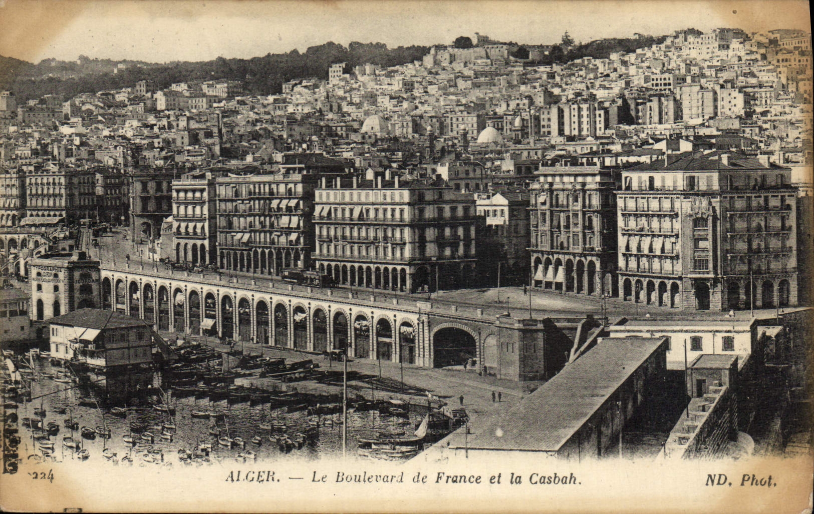 CPA Alger Le Boulevard De France Et la Casbah