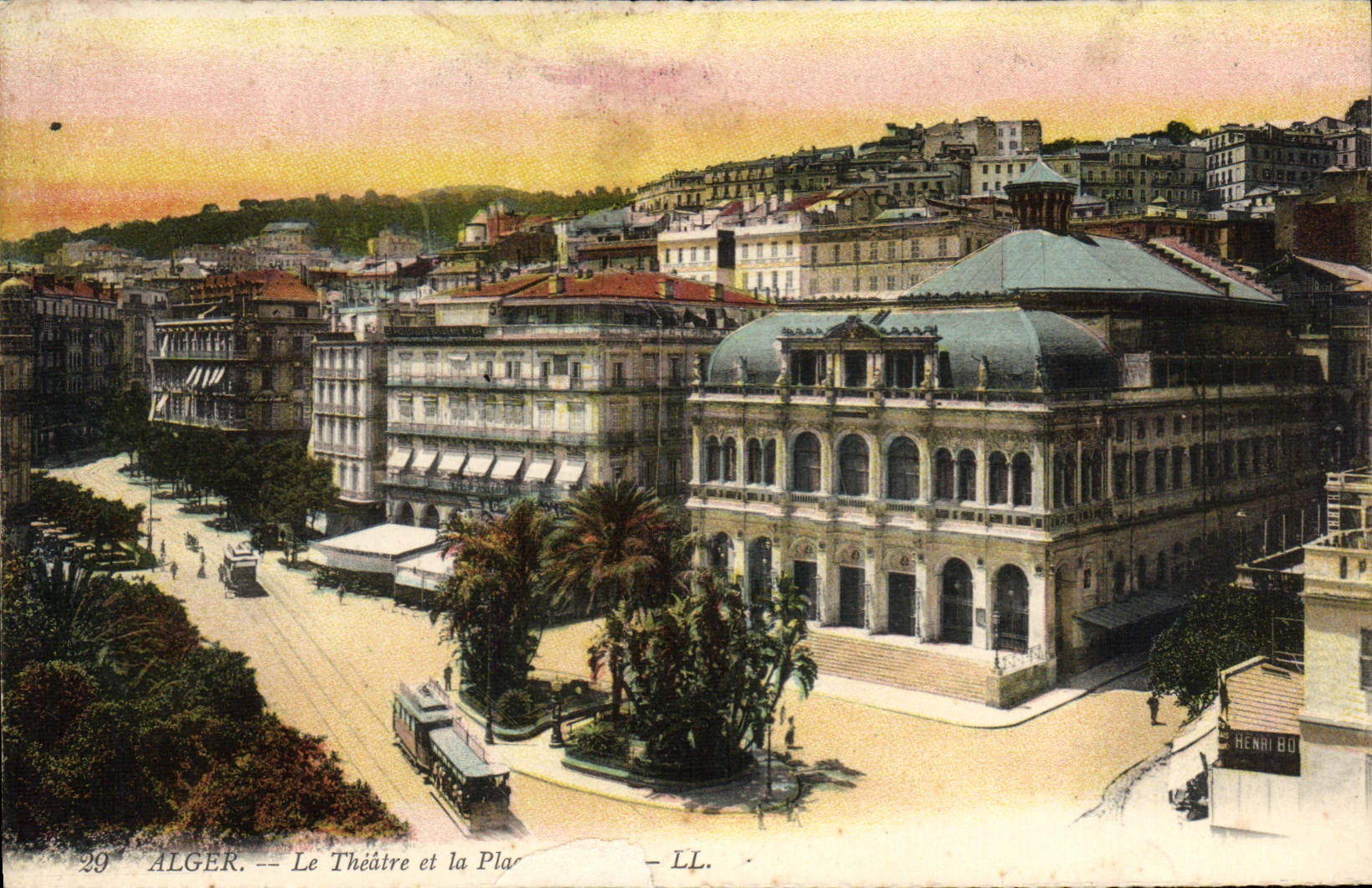 CPA Alger Le Theatre Et la Place