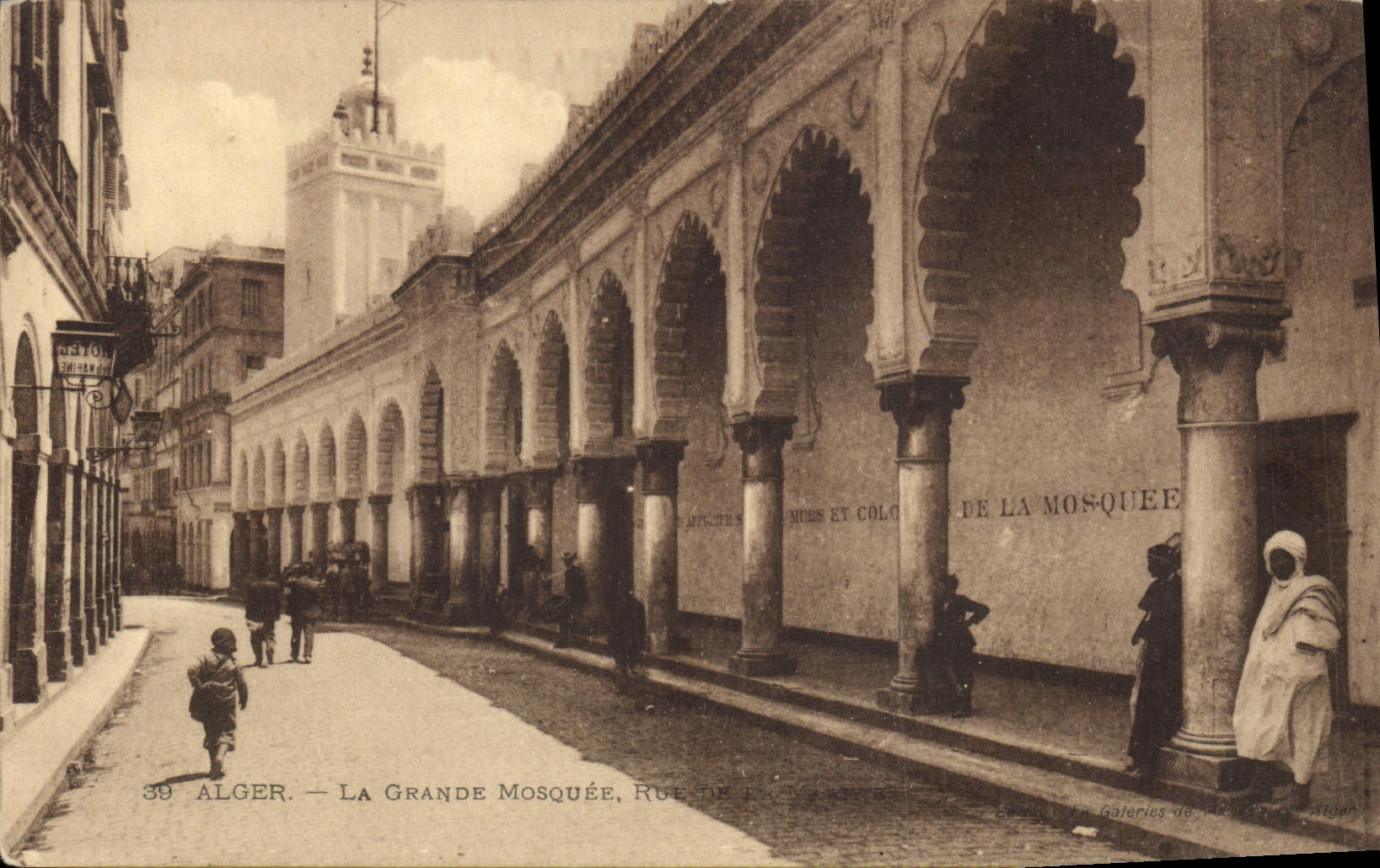 CPA Alger La Grande Mosquee Rue de la marine