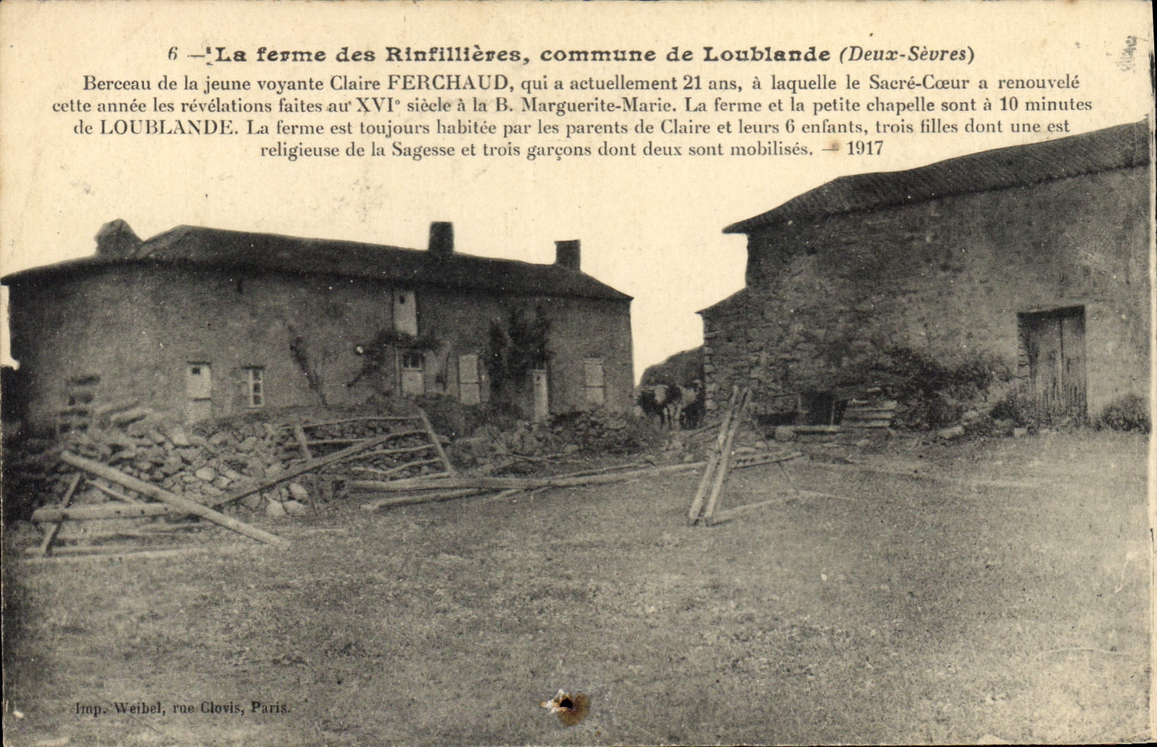 CPA La Ferme Des Rinfillieres Commune De Loublande voyante Claire Ferchaud 1917
