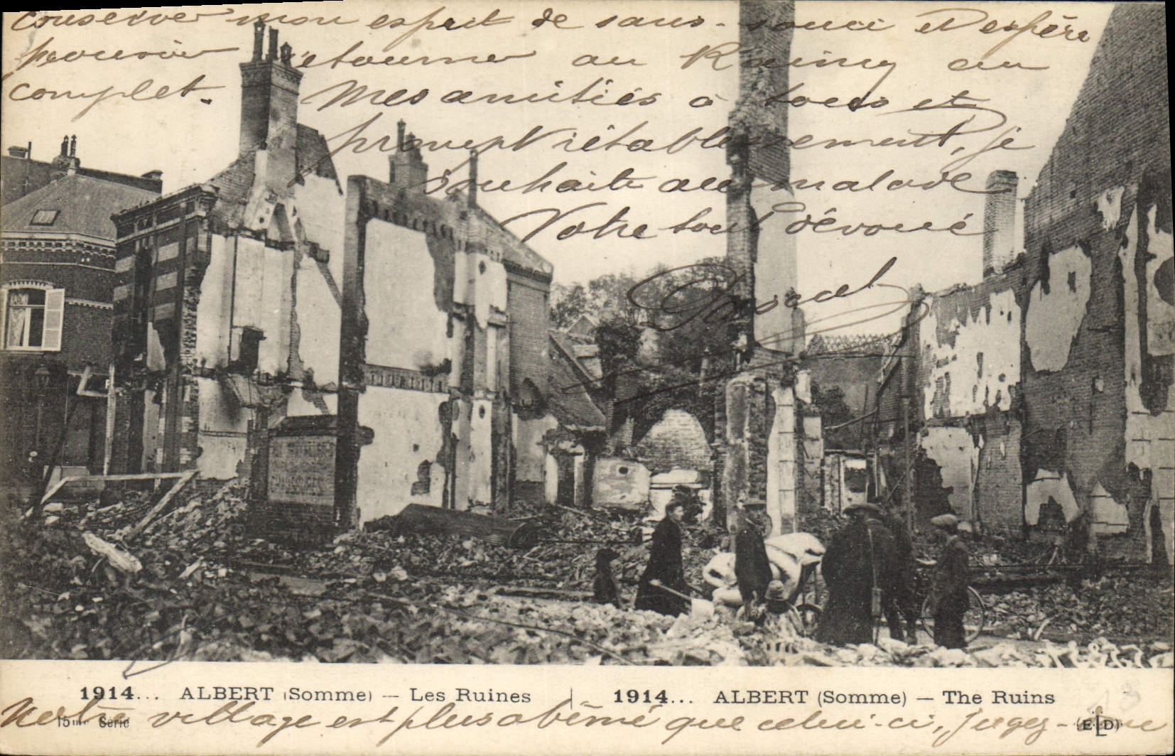 CPA Albert Les Ruines 1914