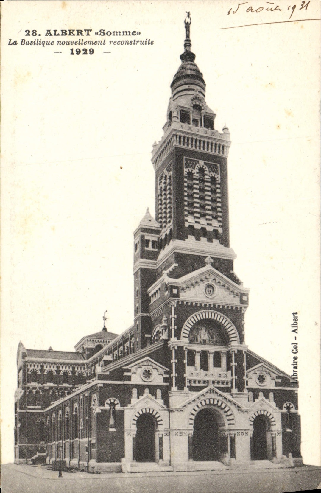 CPA Albert La Basilique Nouvellement reconstruite 1929