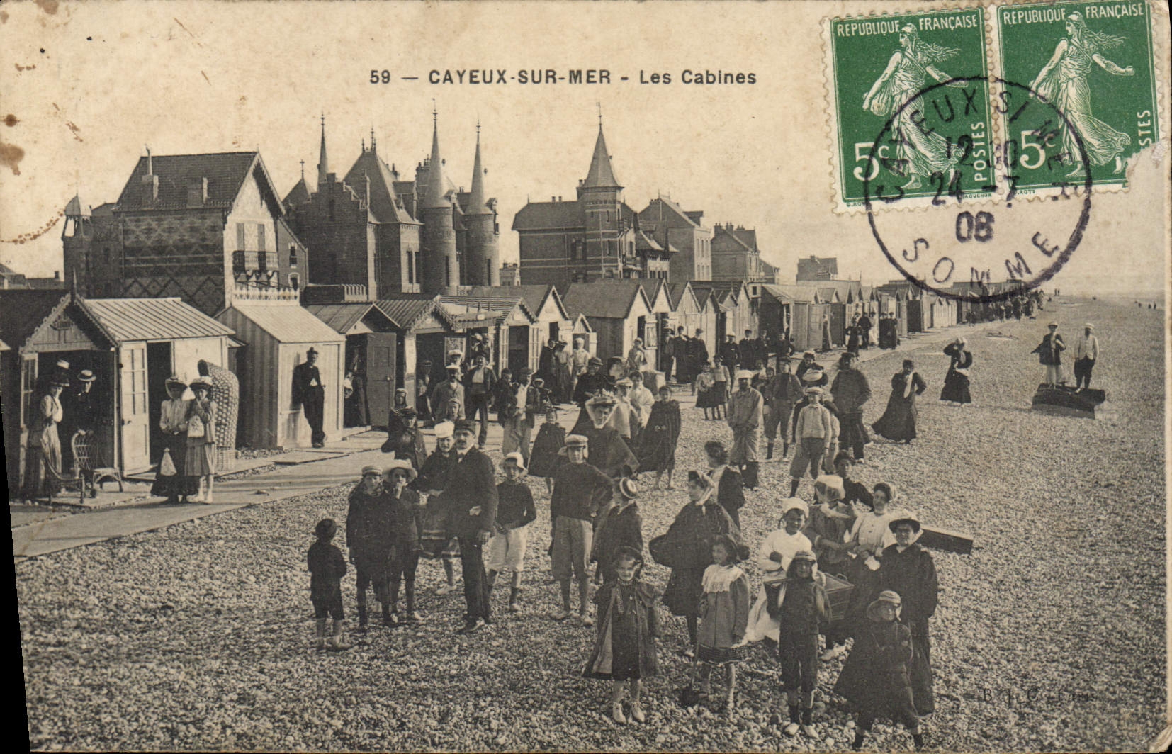 CPA Cayeux Sur Mer Les Cabines
