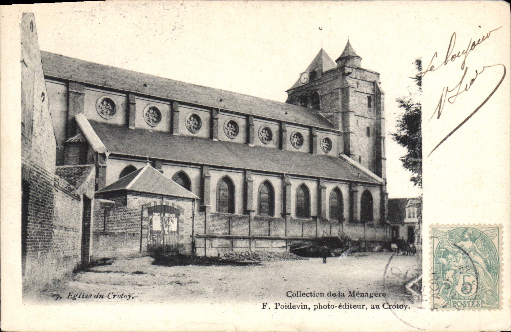 CPA Le Crotoy église Poidevin