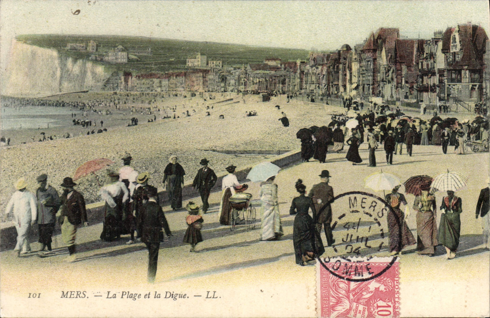 CPA Mers La Plage Et La Digue
