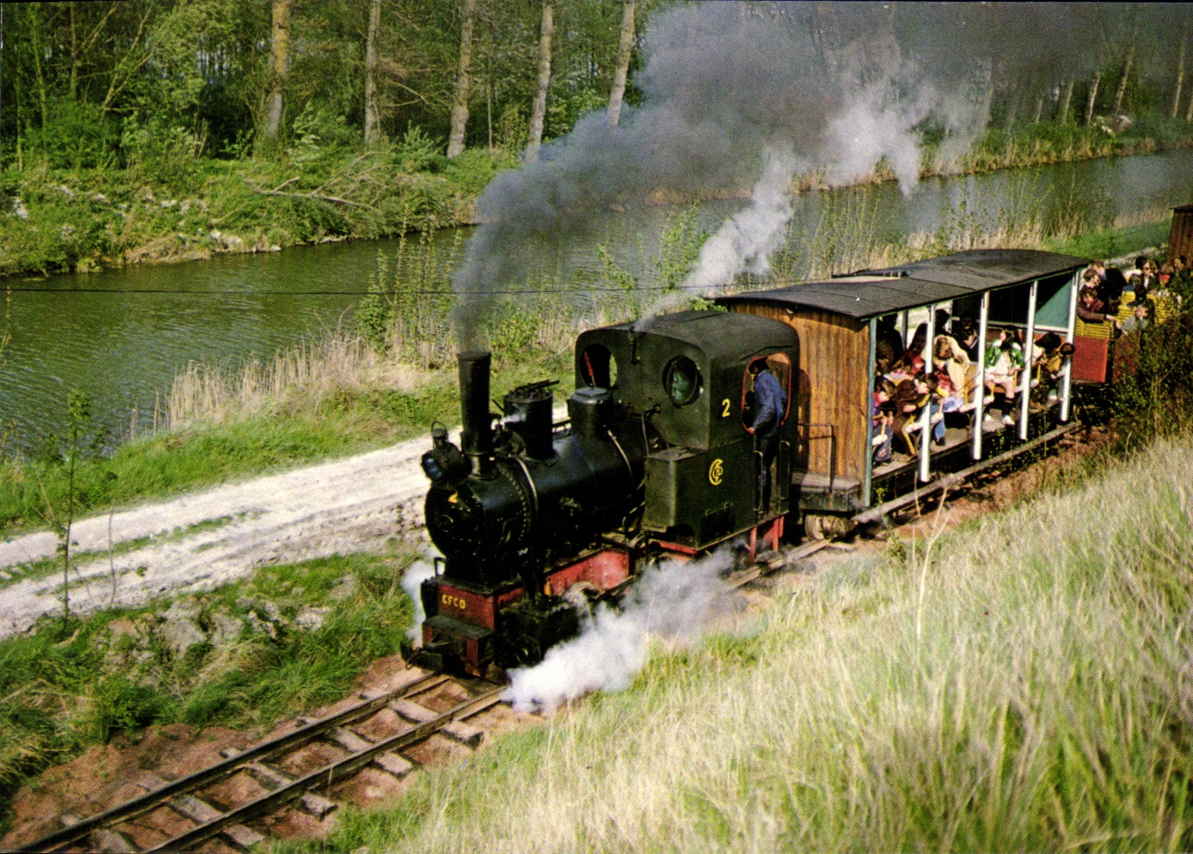 CPSM Amiens Le Petit Train A Vapeur Froissy-Cappy-Dompierre locomotive Neumeyer 1922
