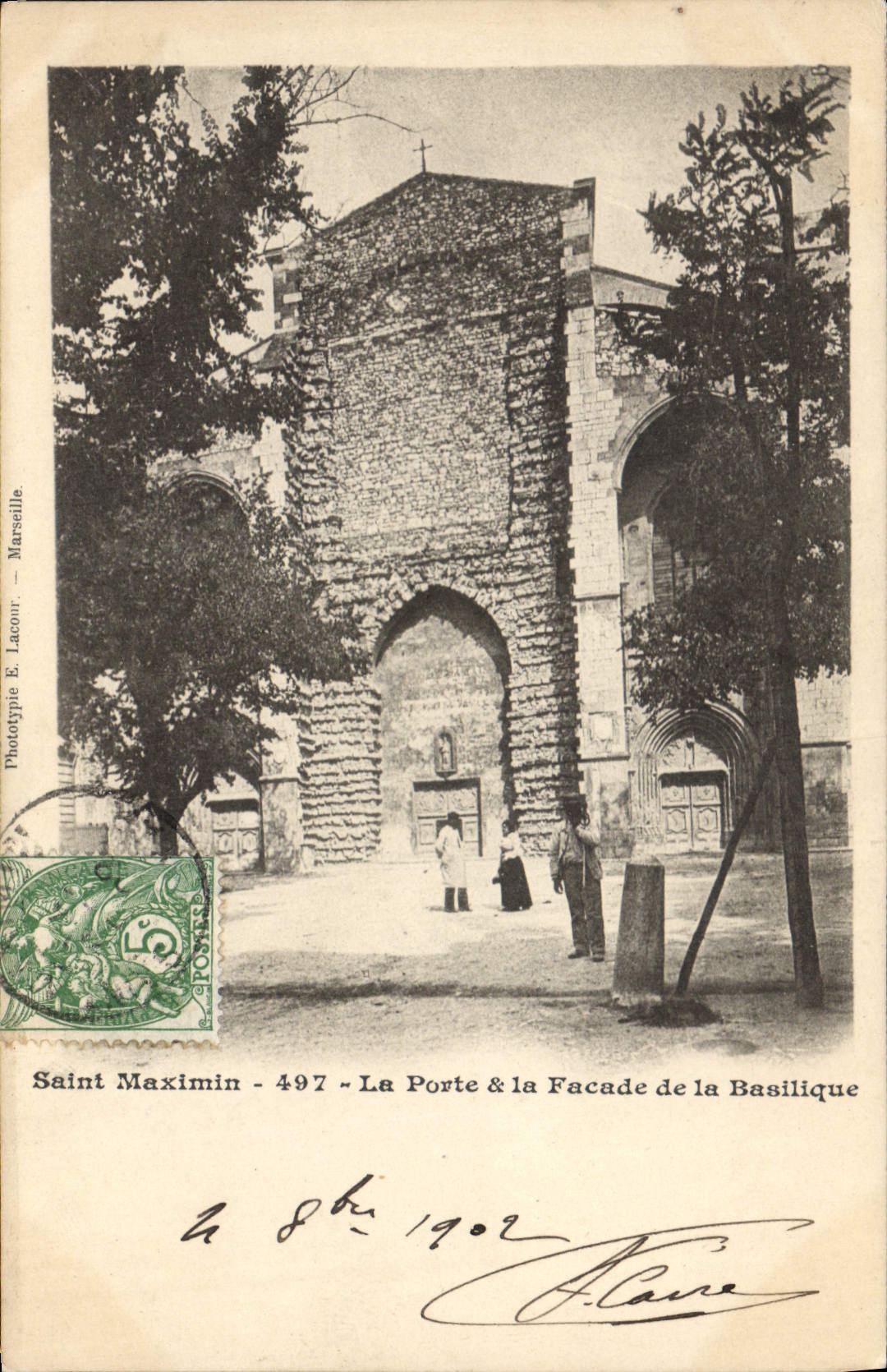 CPA Saint Maximin La Porte La Facade De La Basilique
