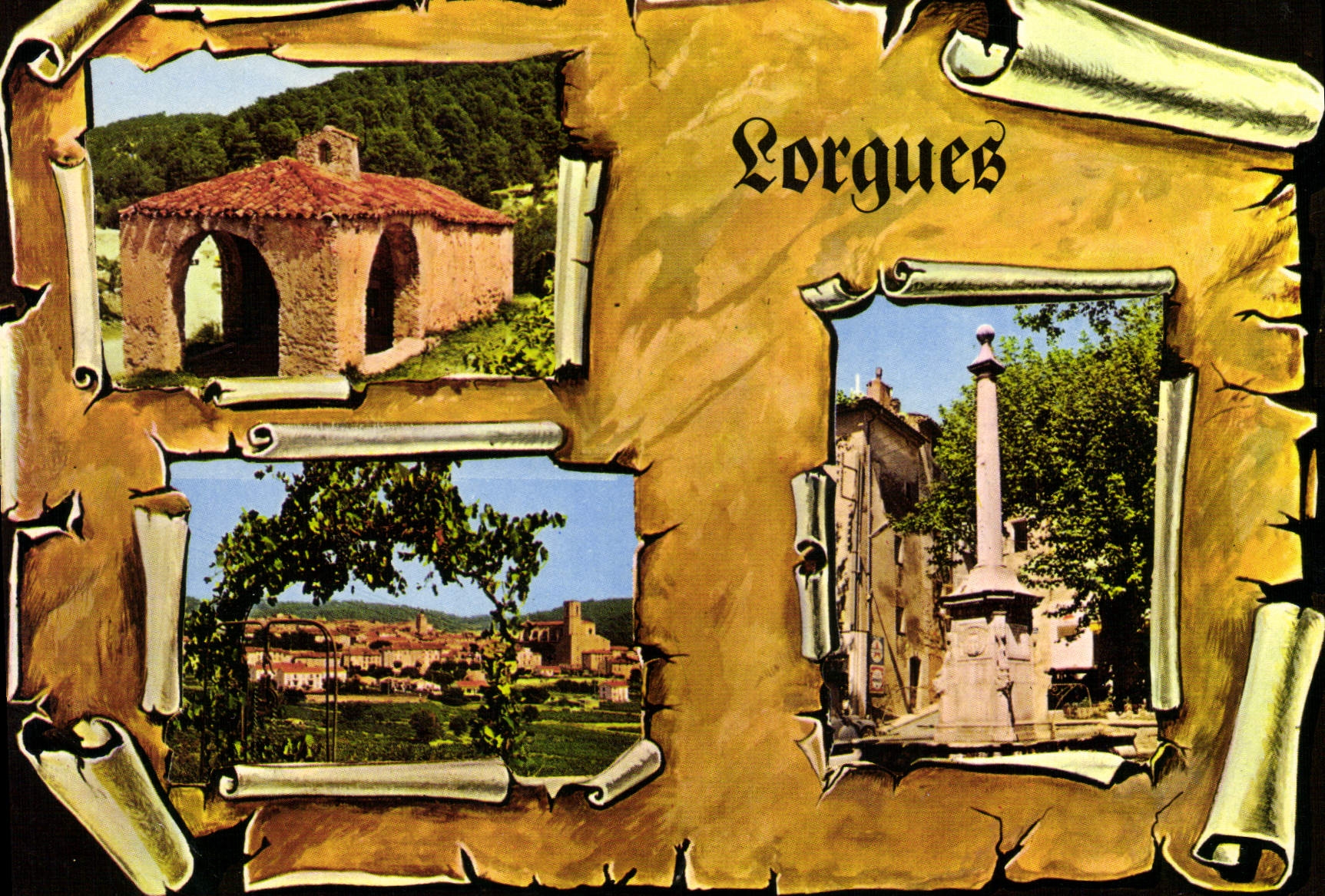 CPSM Lorgues Chapelle St Honorat Vue Generale fontaine de la noix