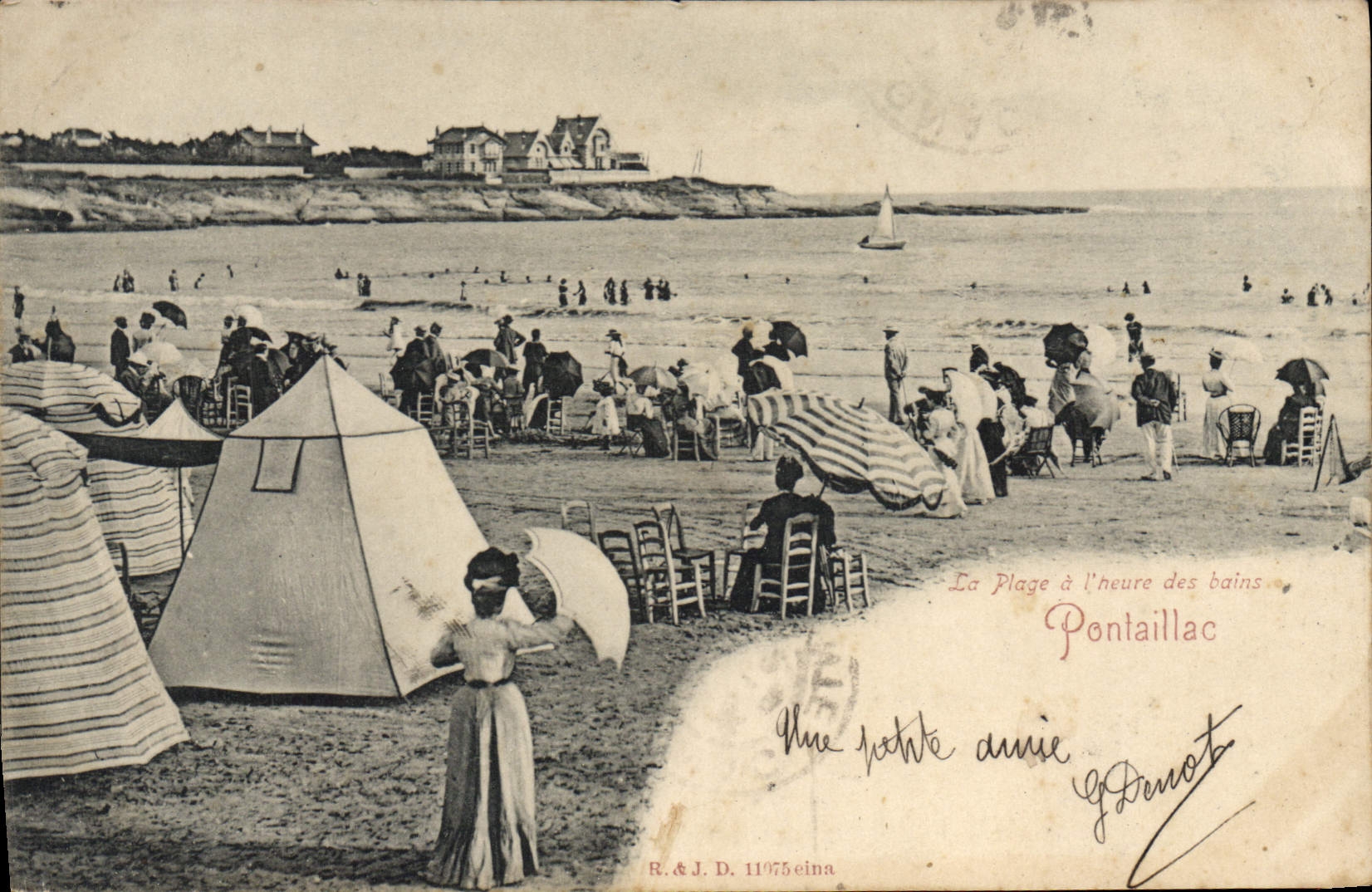 CPA Pontaillac La Plage à l'heure des bains