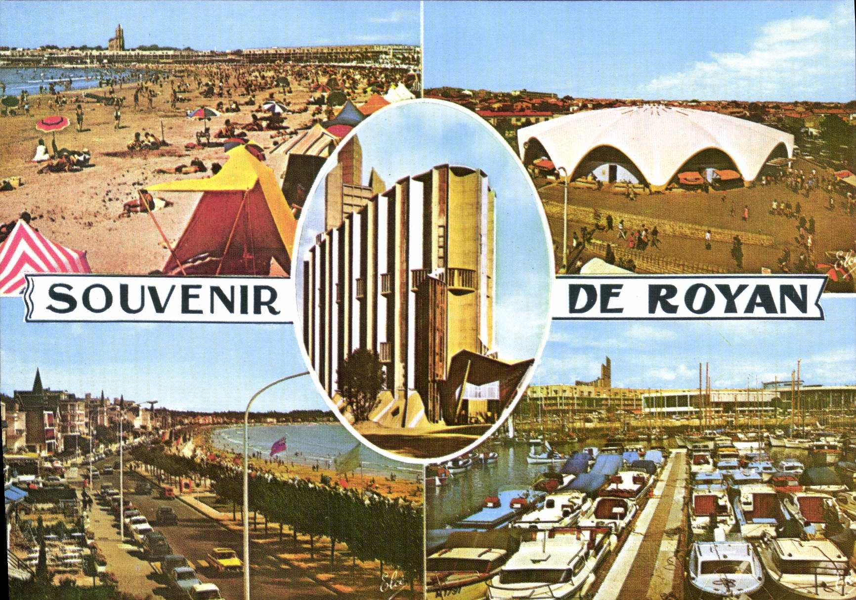 CPSM Royan La Grande Plage Avec Le Front De Mer le marché