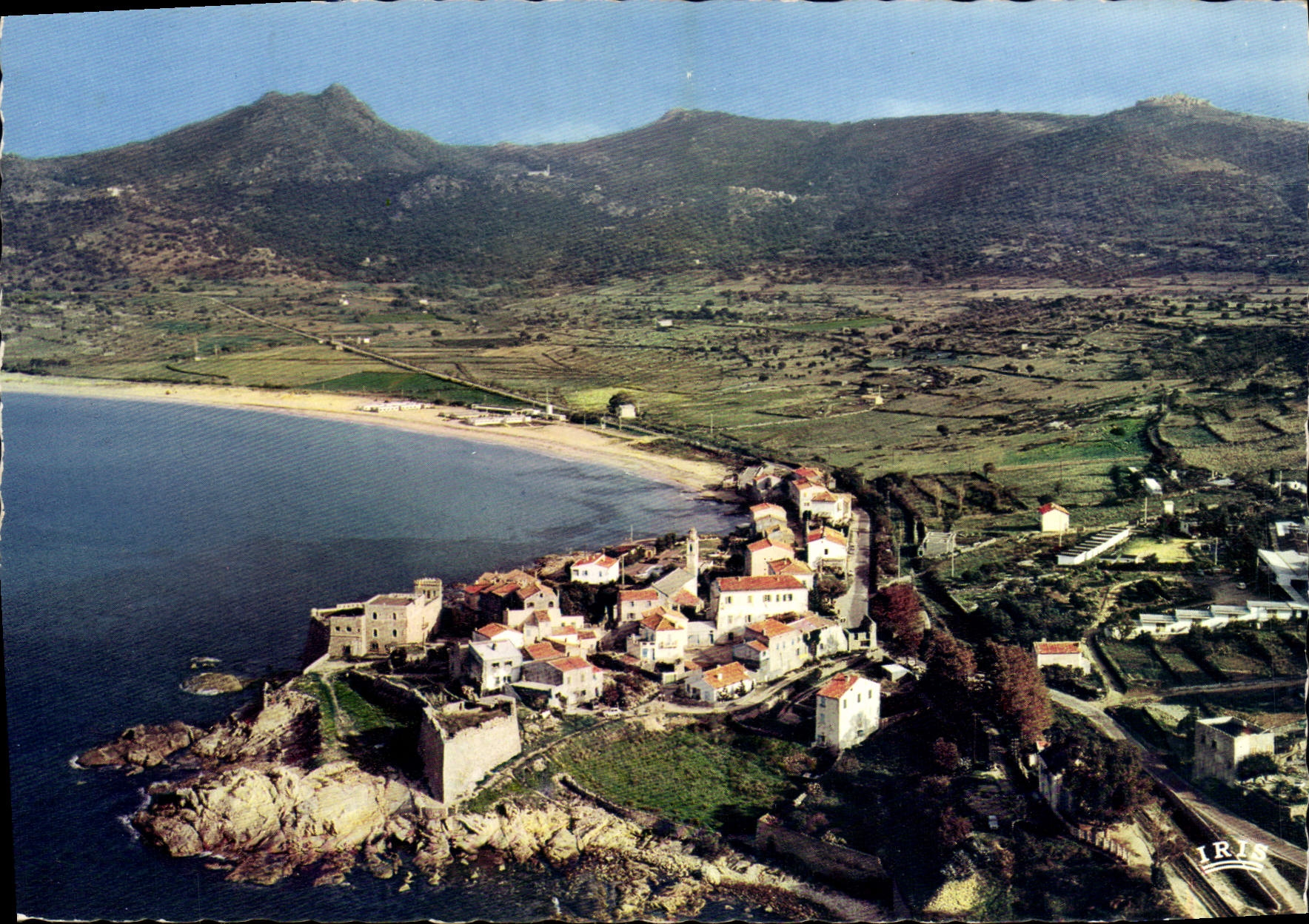 CPSM Algajola Vue D'Ensemble Sur La Colline Au Fond village San Antonino